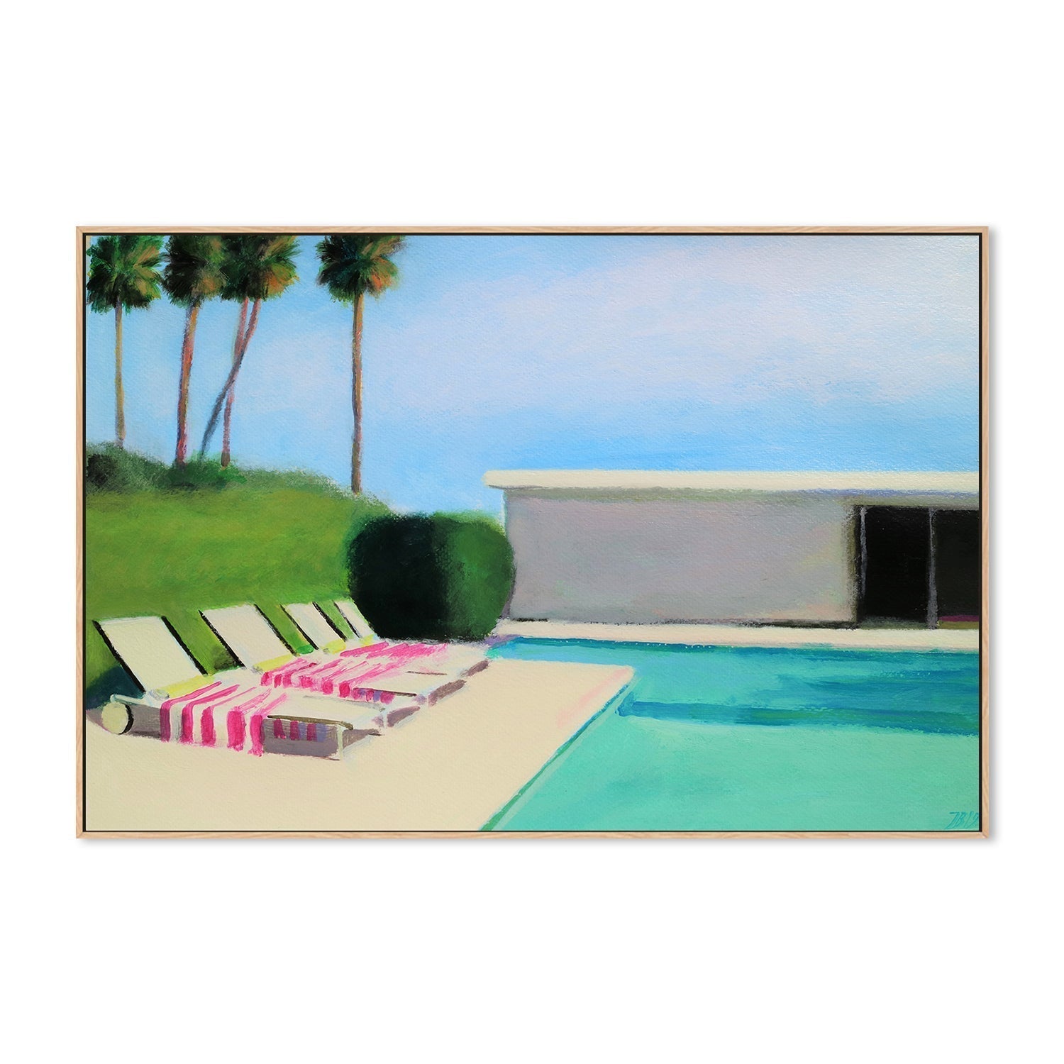 wall-art-print-canvas-poster-framed-By The Swimming Pool-by-Ieva Baklane-Gioia Wall Art
