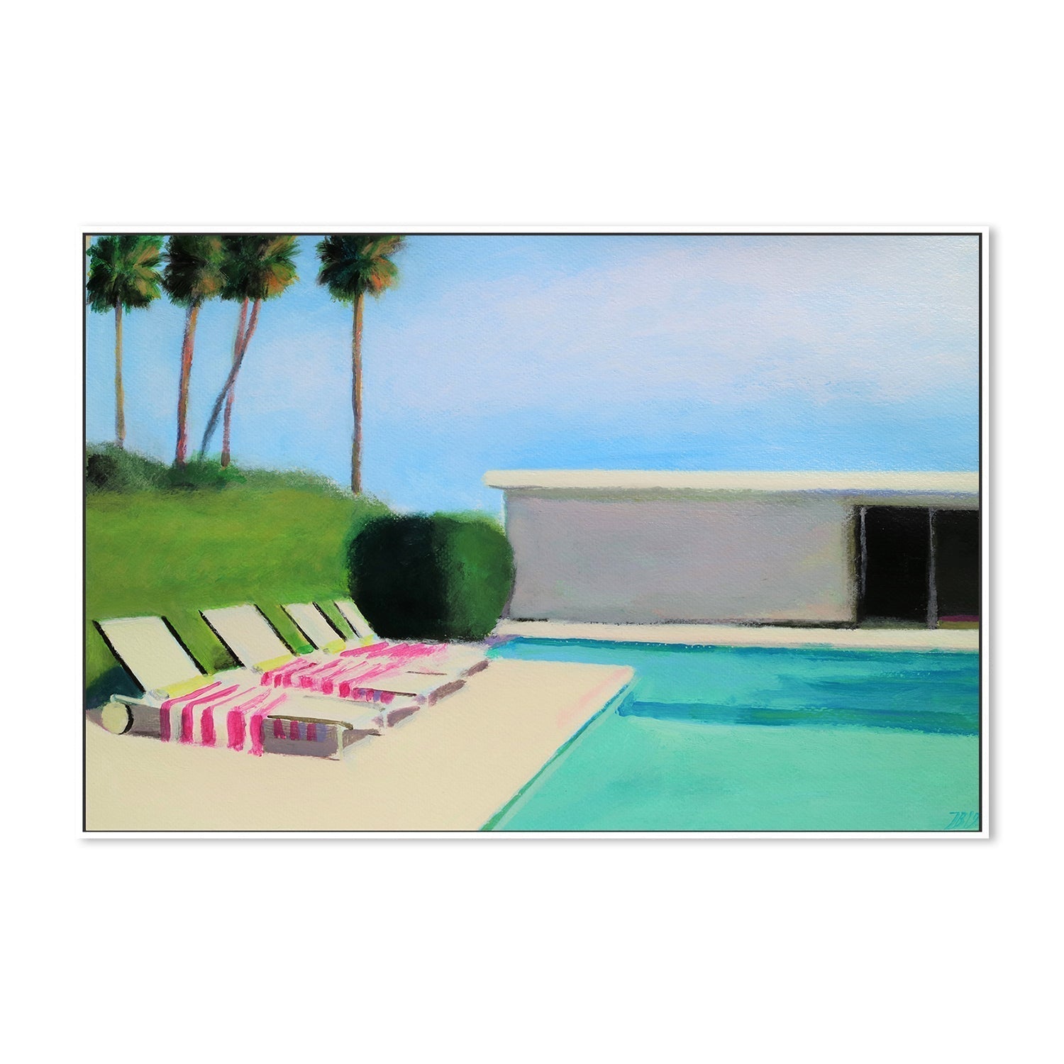 wall-art-print-canvas-poster-framed-By The Swimming Pool-by-Ieva Baklane-Gioia Wall Art