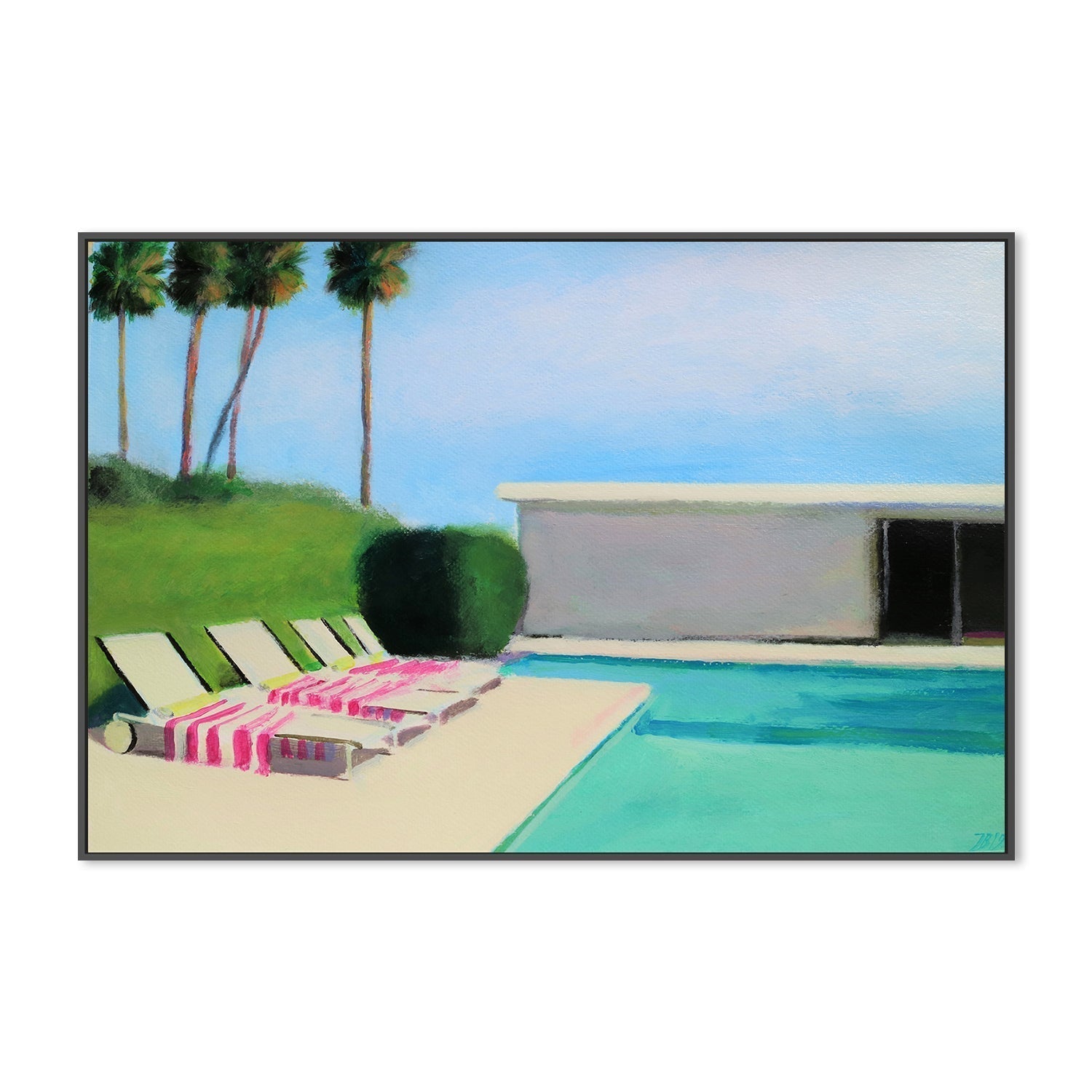wall-art-print-canvas-poster-framed-By The Swimming Pool-by-Ieva Baklane-Gioia Wall Art