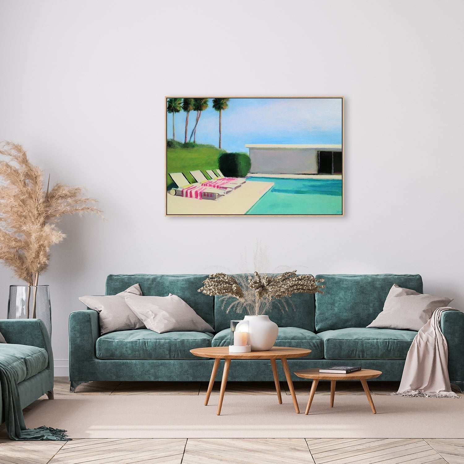 wall-art-print-canvas-poster-framed-By The Swimming Pool-by-Ieva Baklane-Gioia Wall Art