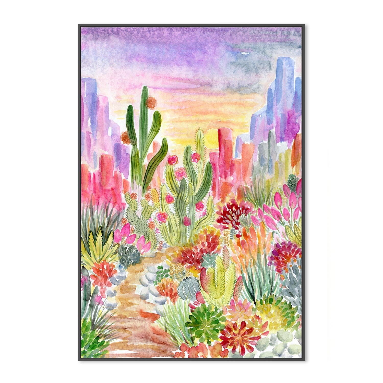 wall-art-print-canvas-poster-framed-Cactus Garden , By Jessie Mitchelson-3