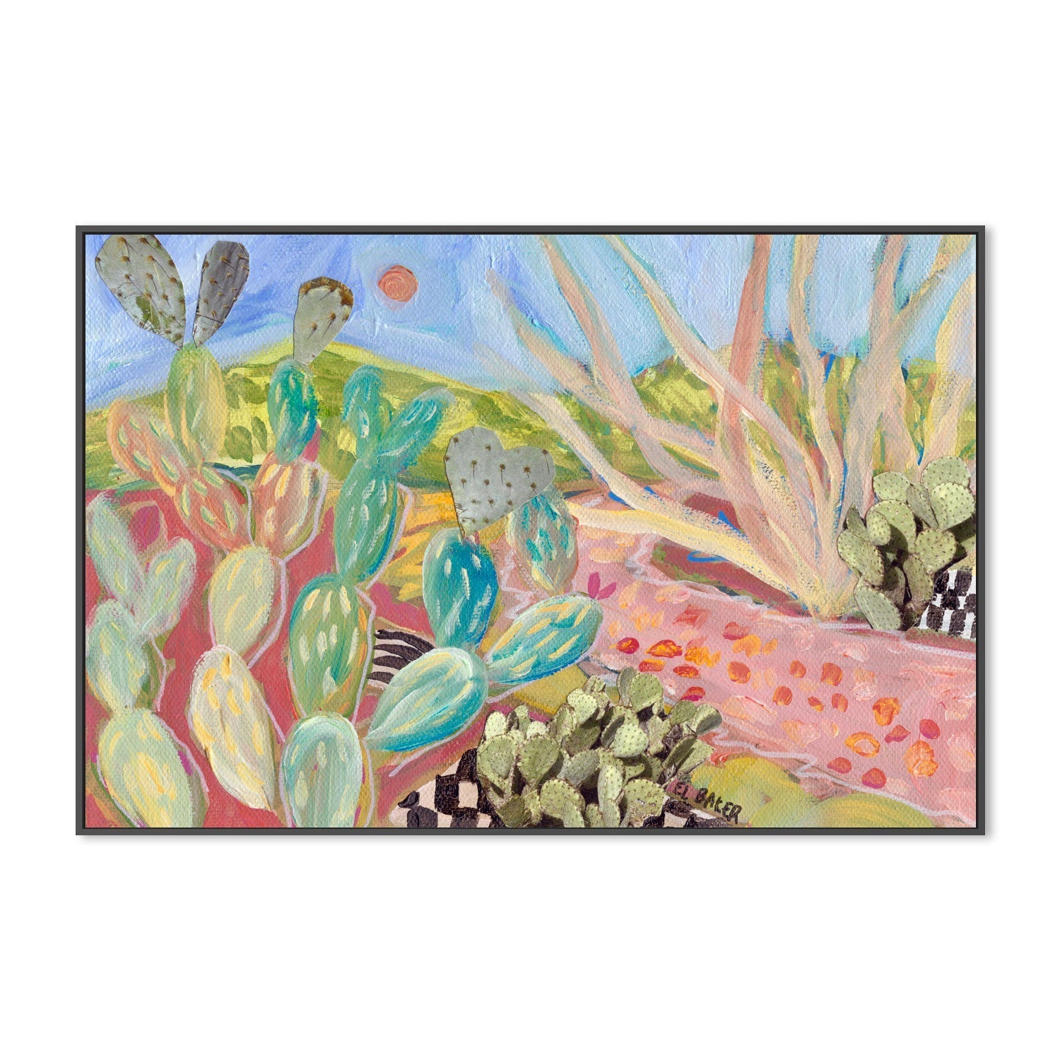 wall-art-print-canvas-poster-framed-Cactus Land , By Eleanor Baker-3