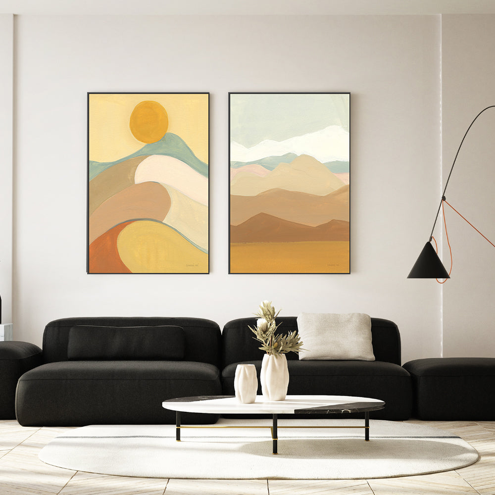 wall-art-print-canvas-poster-framed-Claifornia Sun & Hills, Set Of 2 , By Danhui Nai-GIOIA-WALL-ART