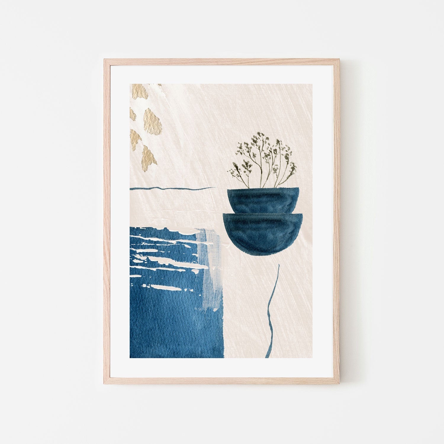 wall-art-print-canvas-poster-framed-Calm Blues, Style C , By Sally Ann Moss-GIOIA-WALL-ART