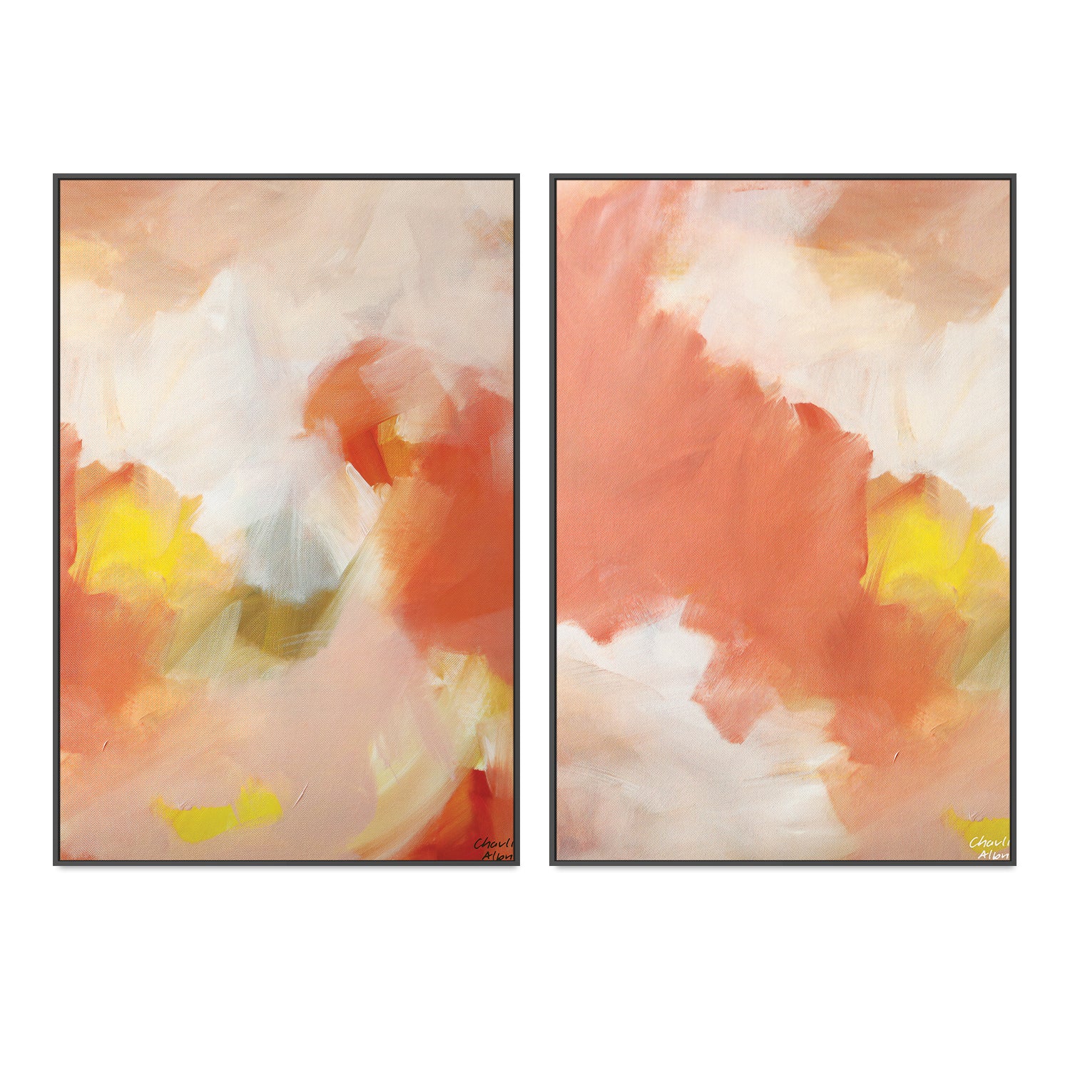 wall-art-print-canvas-poster-framed-Calming Sienna, Set of 2-by-Moments By Charlie-Gioia Wall Art