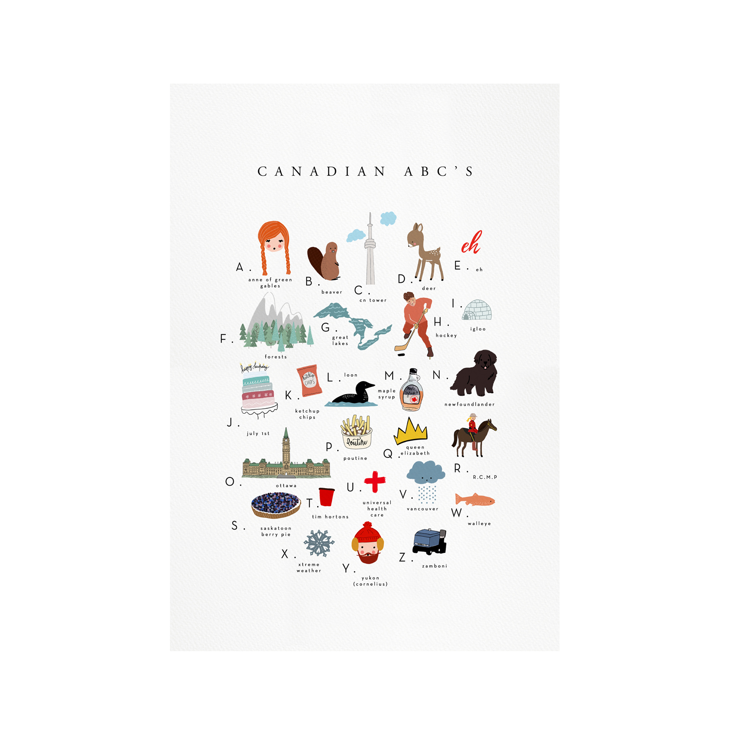 wall-art-print-canvas-poster-framed-Canadian ABCs , By Leah Straatsma-1