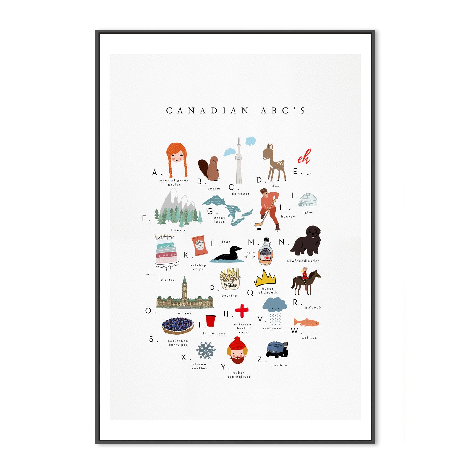 wall-art-print-canvas-poster-framed-Canadian ABCs , By Leah Straatsma-3