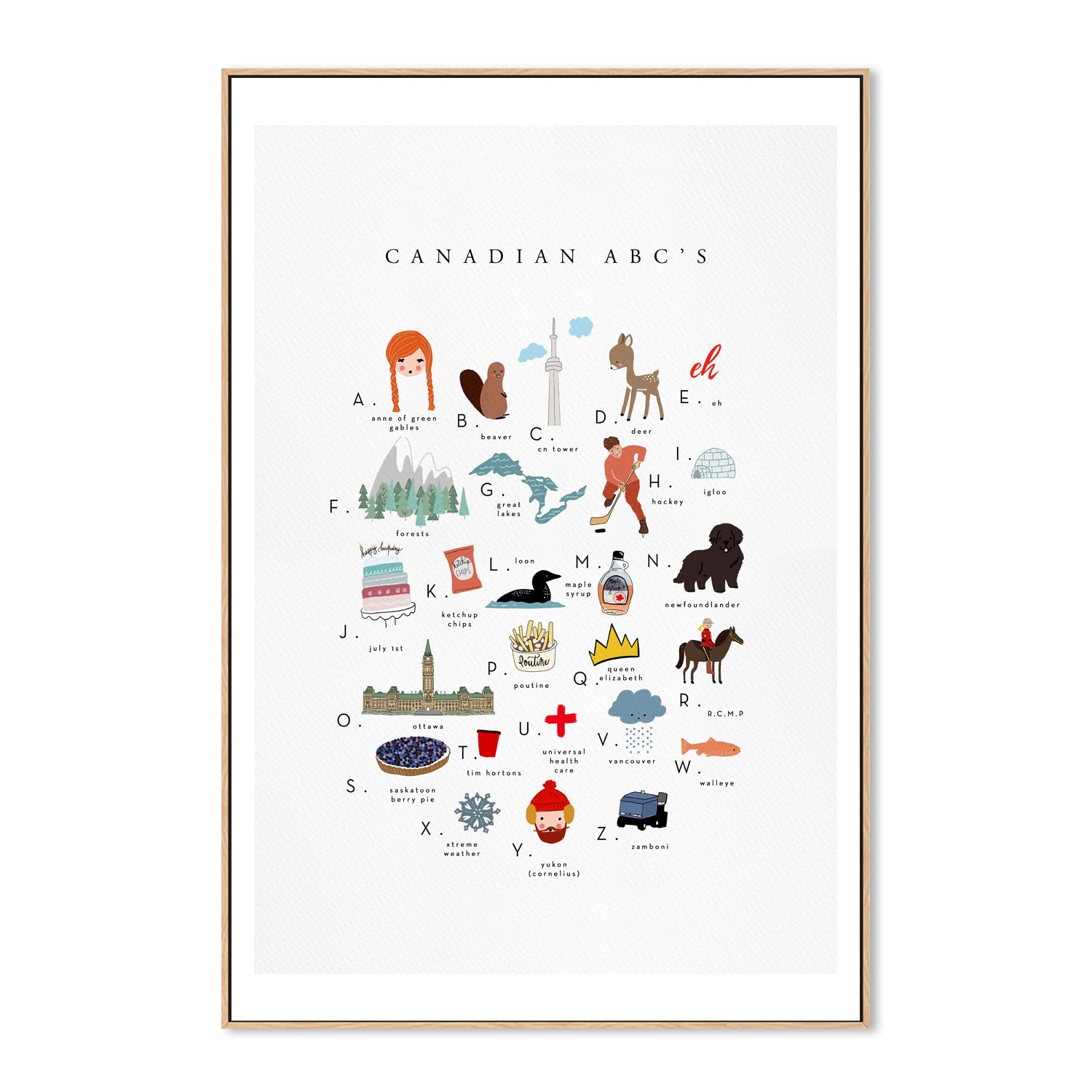 wall-art-print-canvas-poster-framed-Canadian ABCs , By Leah Straatsma-4