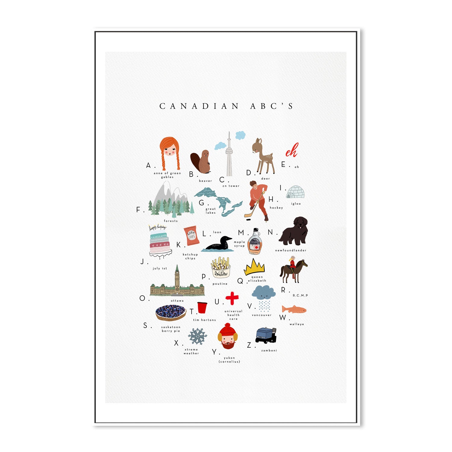 wall-art-print-canvas-poster-framed-Canadian ABCs , By Leah Straatsma-5
