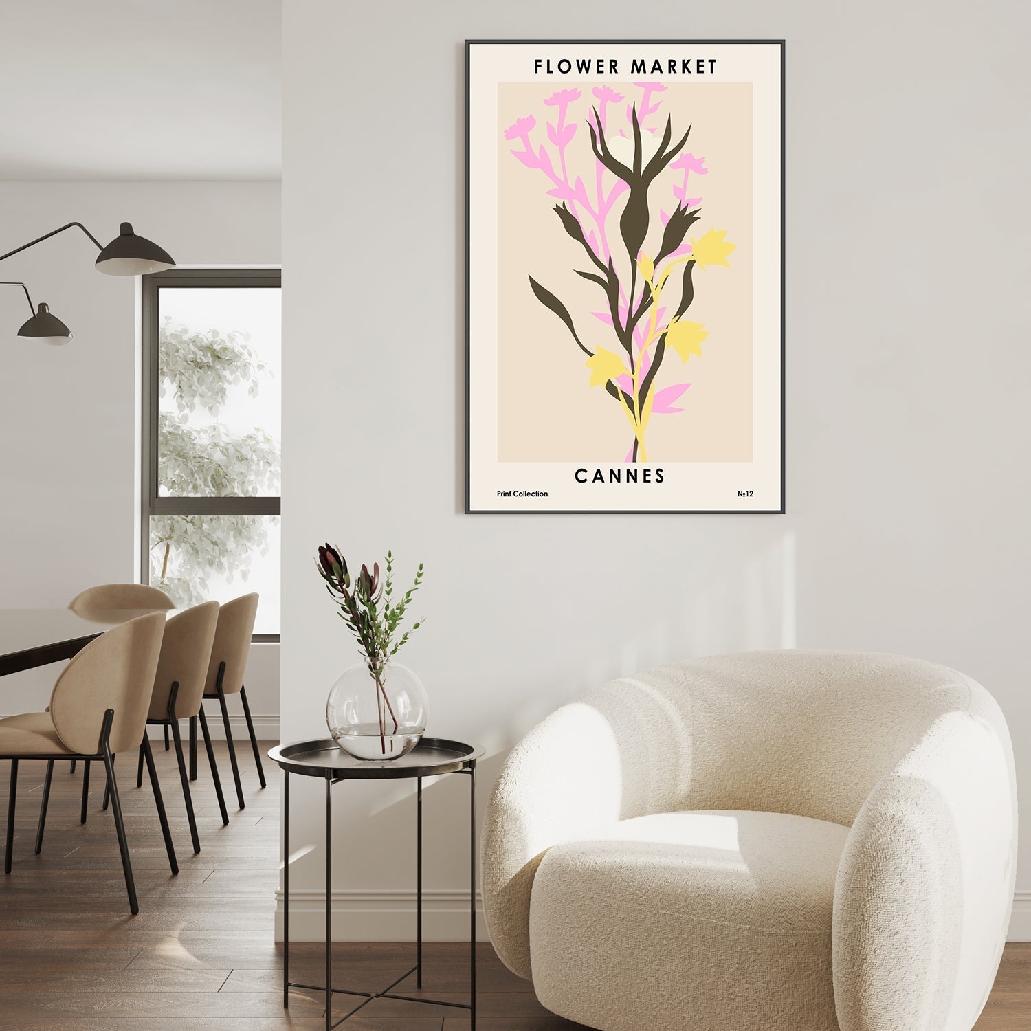 wall-art-print-canvas-poster-framed-Cannes Flower Market-GIOIA-WALL-ART