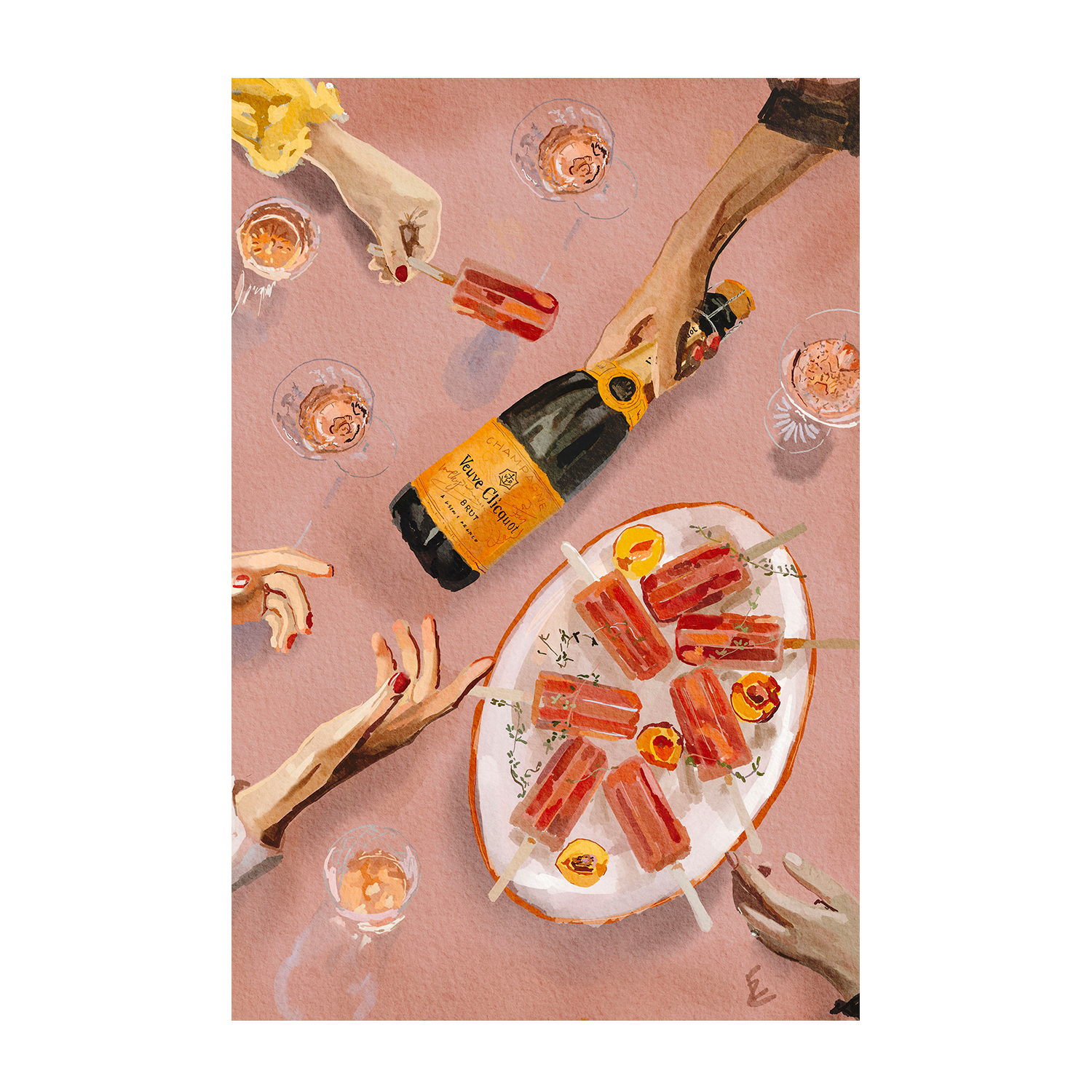 wall-art-print-canvas-poster-framed-Champagne And Icecreams , By Ekaterina Zagorska-1