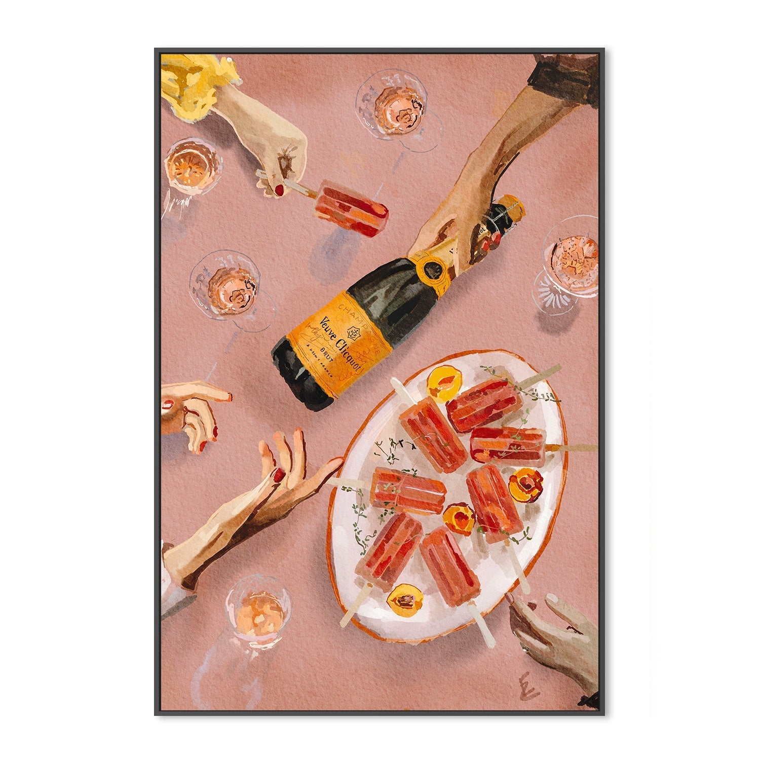wall-art-print-canvas-poster-framed-Champagne And Icecreams , By Ekaterina Zagorska-3