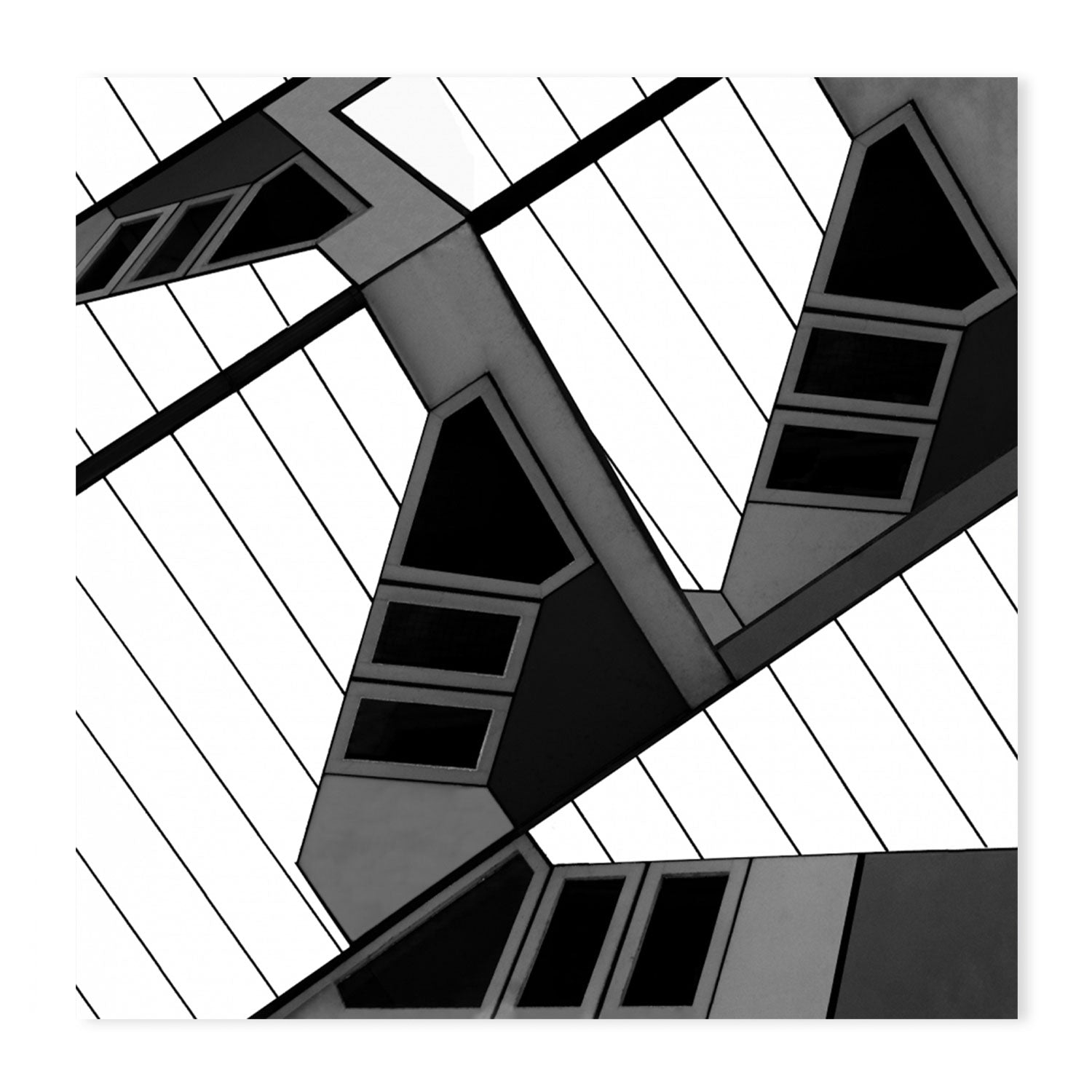 wall-art-print-canvas-poster-framed-Charcoal Industrial Geometry , By Gilbert Claes-GIOIA-WALL-ART