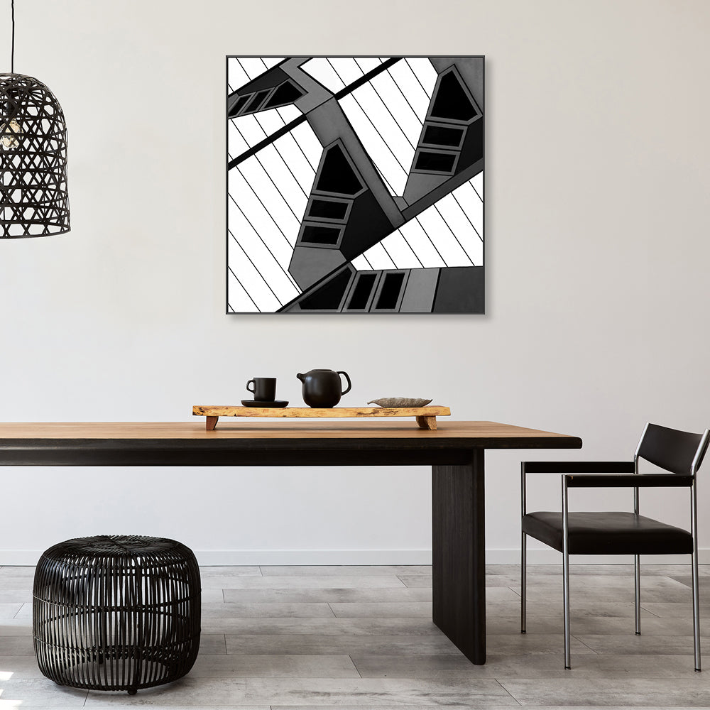 wall-art-print-canvas-poster-framed-Charcoal Industrial Geometry , By Gilbert Claes-GIOIA-WALL-ART