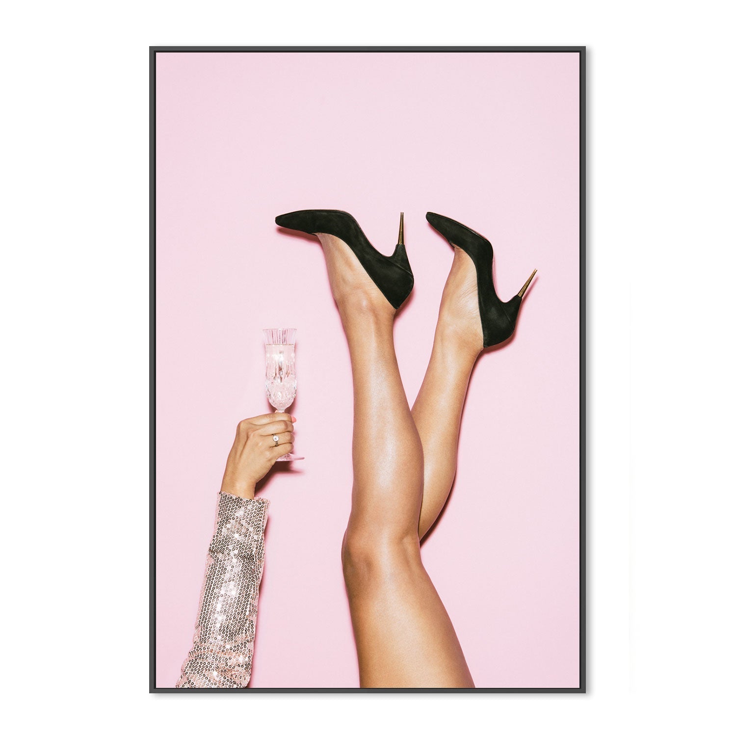 wall-art-print-canvas-poster-framed-Cheers Disco Heels-by-Plus X Studio-Gioia Wall Art