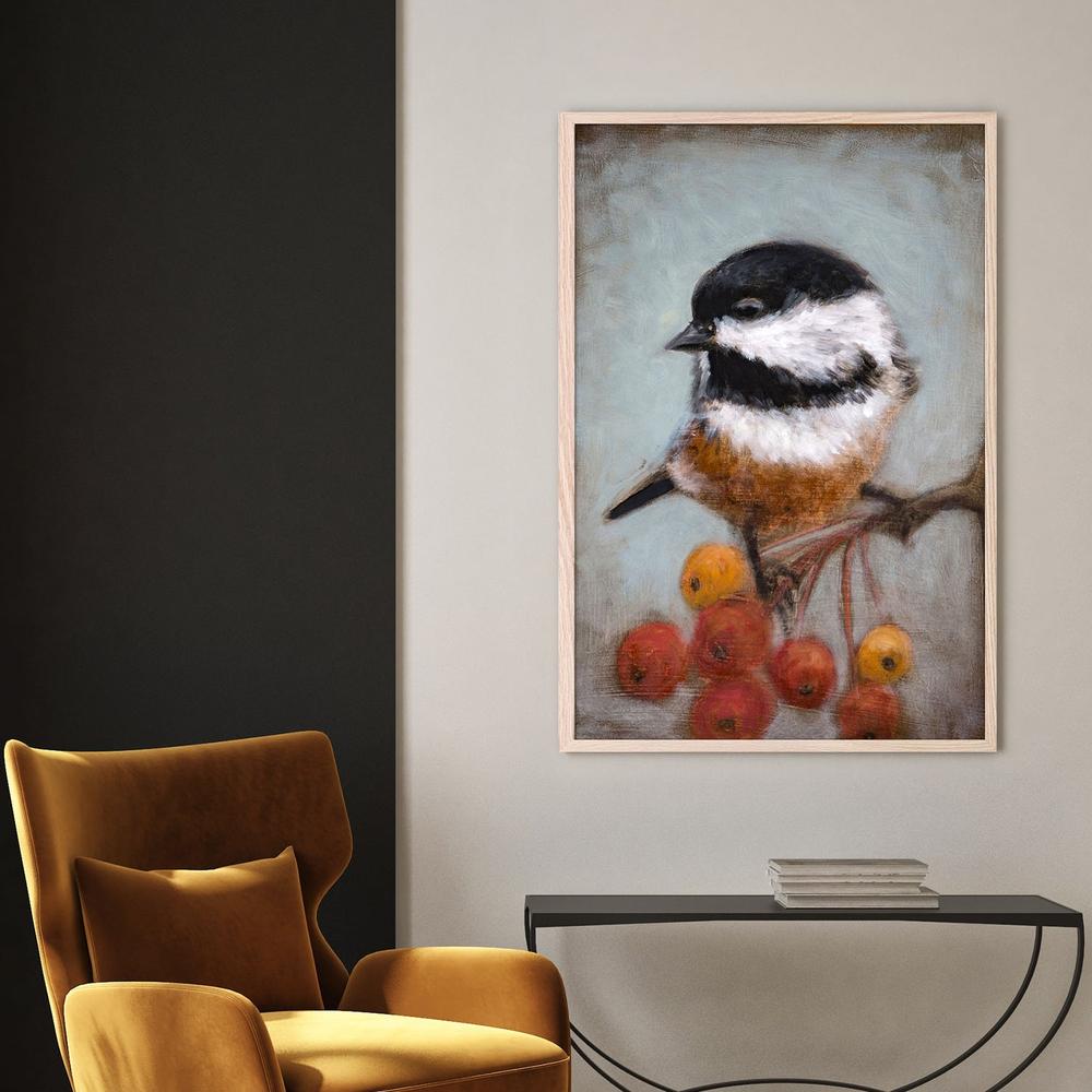 wall-art-print-canvas-poster-framed-Chickadee And Winter Berries-7