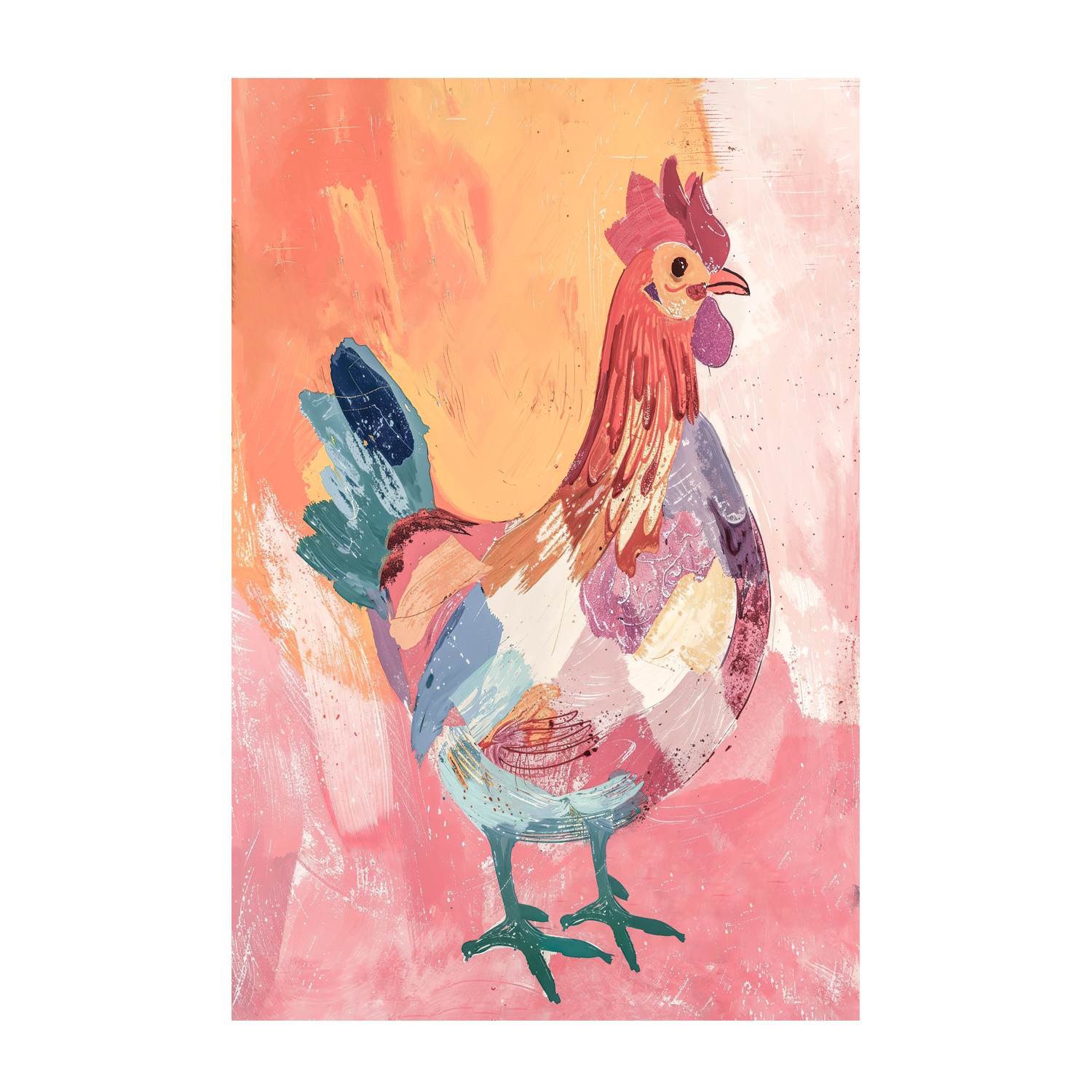 wall-art-print-canvas-poster-framed-Chicken , By Lady Hana-1