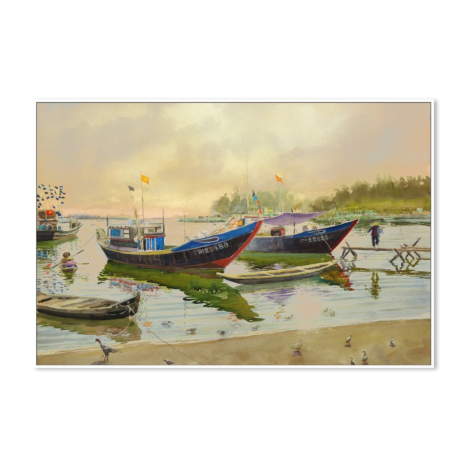 wall-art-print-canvas-poster-framed-CHICKS AND DUCKS, Vietnam , By David Dallison-5