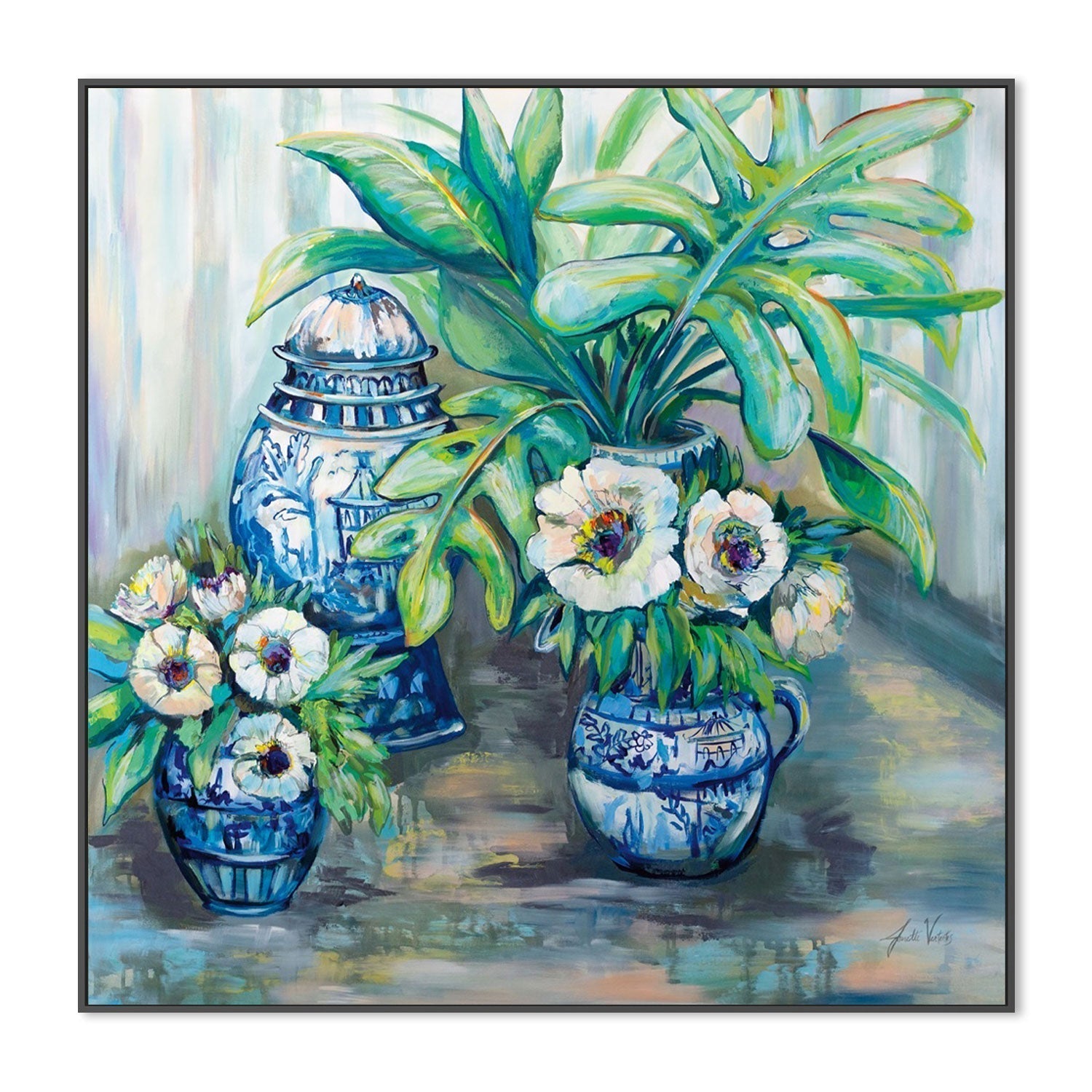 wall-art-print-canvas-poster-framed-Chinoiserie Day-by-Jeanette Vertentes-Gioia Wall Art