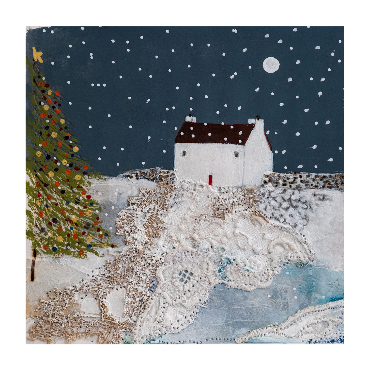 wall-art-print-canvas-poster-framed-Christmas Decorations Light Up The Sky , By Louise O'Hara-1