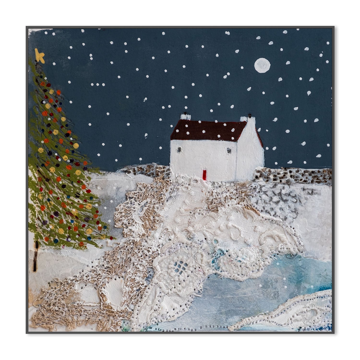 wall-art-print-canvas-poster-framed-Christmas Decorations Light Up The Sky , By Louise O'Hara-3