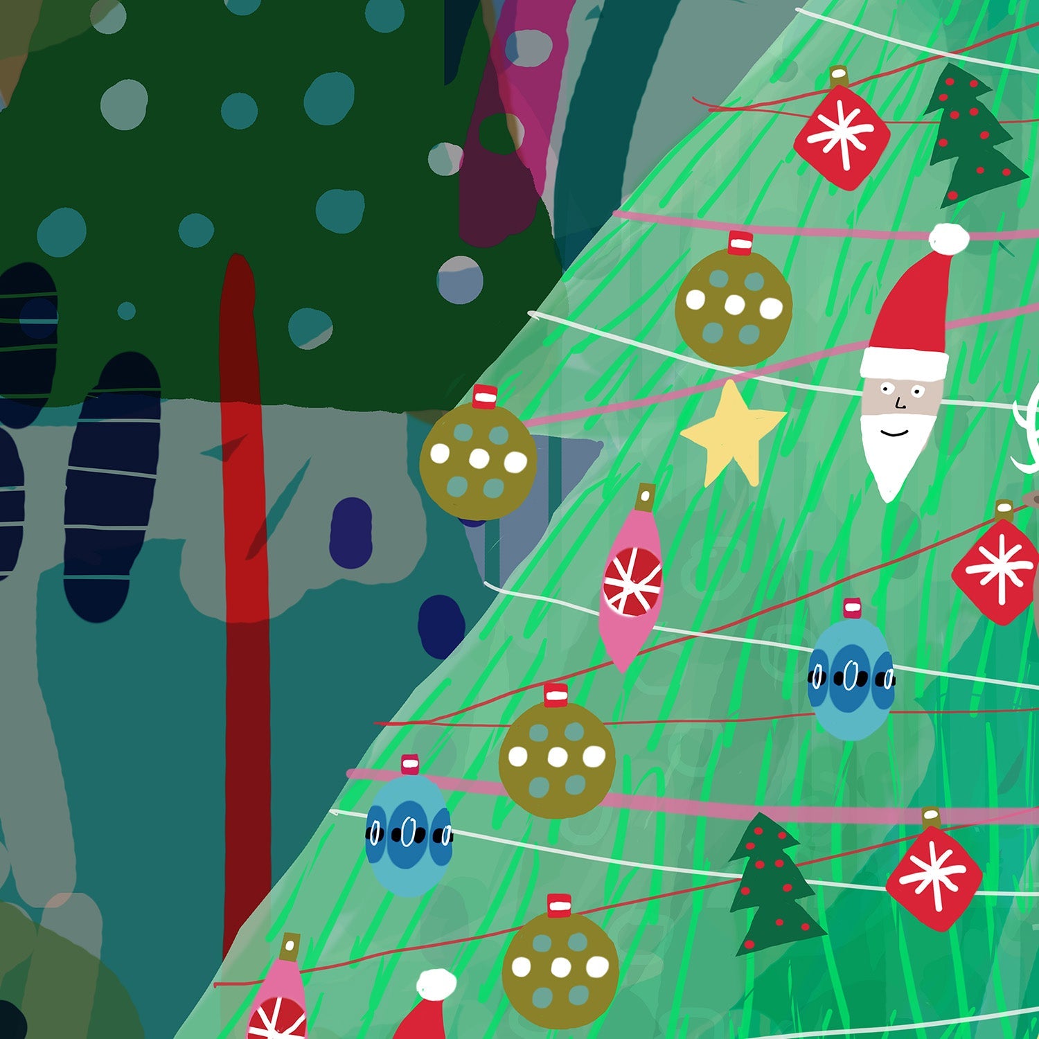 wall-art-print-canvas-poster-framed-Christmas Forrest-10