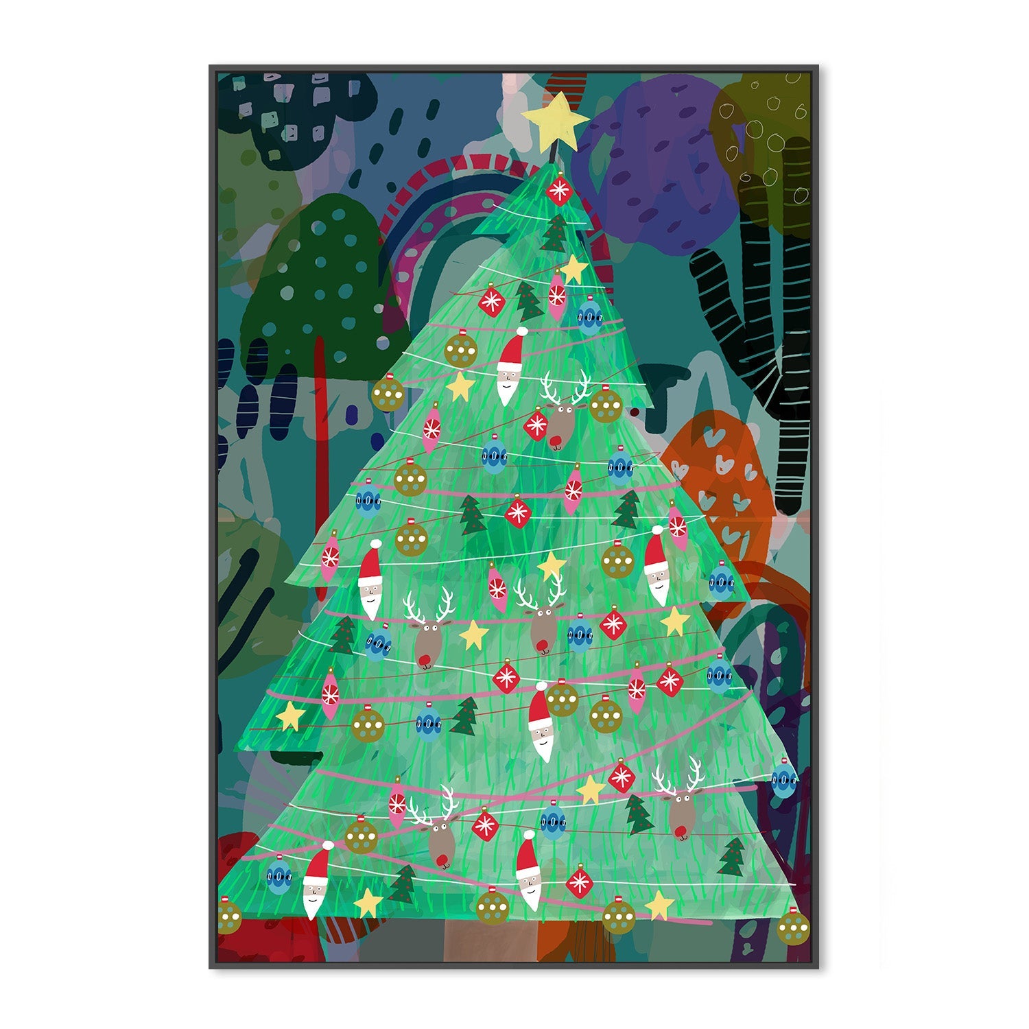 wall-art-print-canvas-poster-framed-Christmas Forrest-3