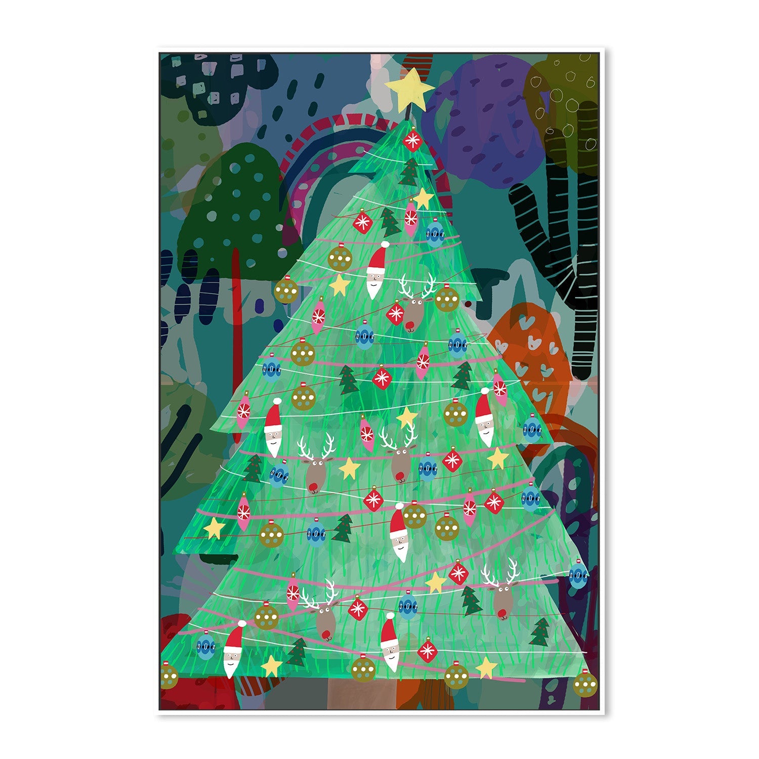 wall-art-print-canvas-poster-framed-Christmas Forrest-5