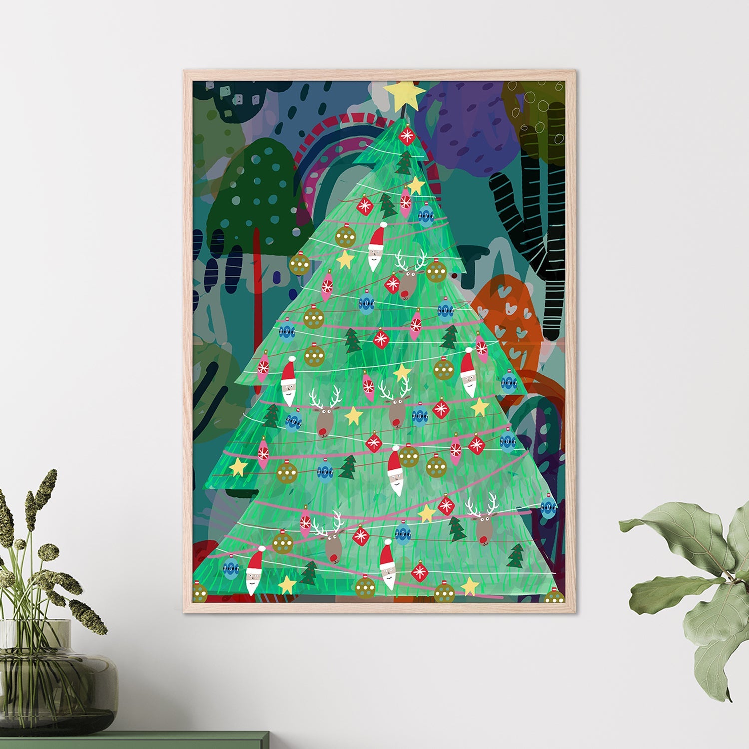 wall-art-print-canvas-poster-framed-Christmas Forrest-7