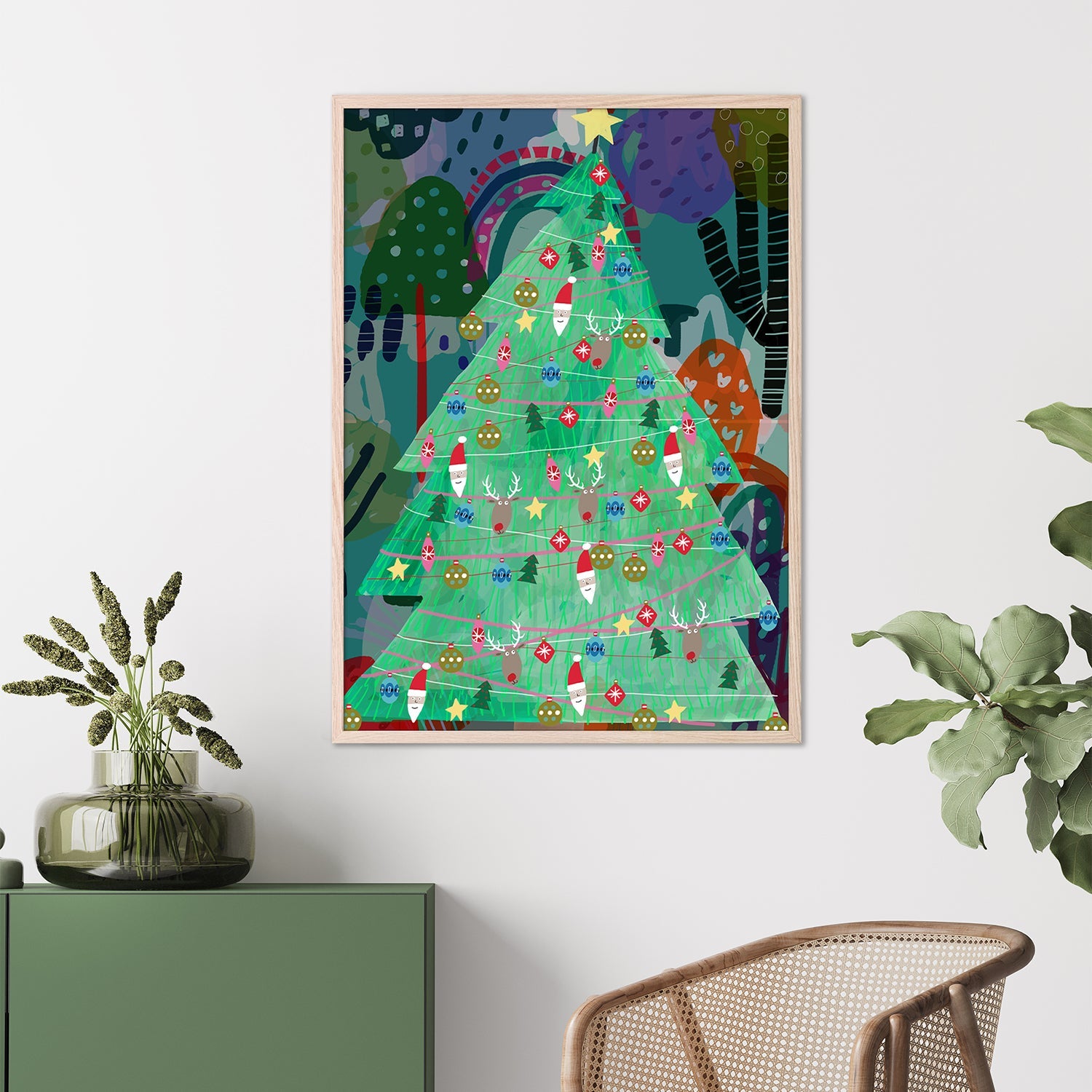 wall-art-print-canvas-poster-framed-Christmas Forrest-8