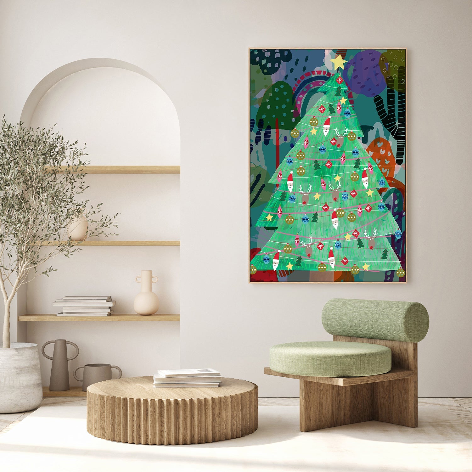 wall-art-print-canvas-poster-framed-Christmas Forrest-9