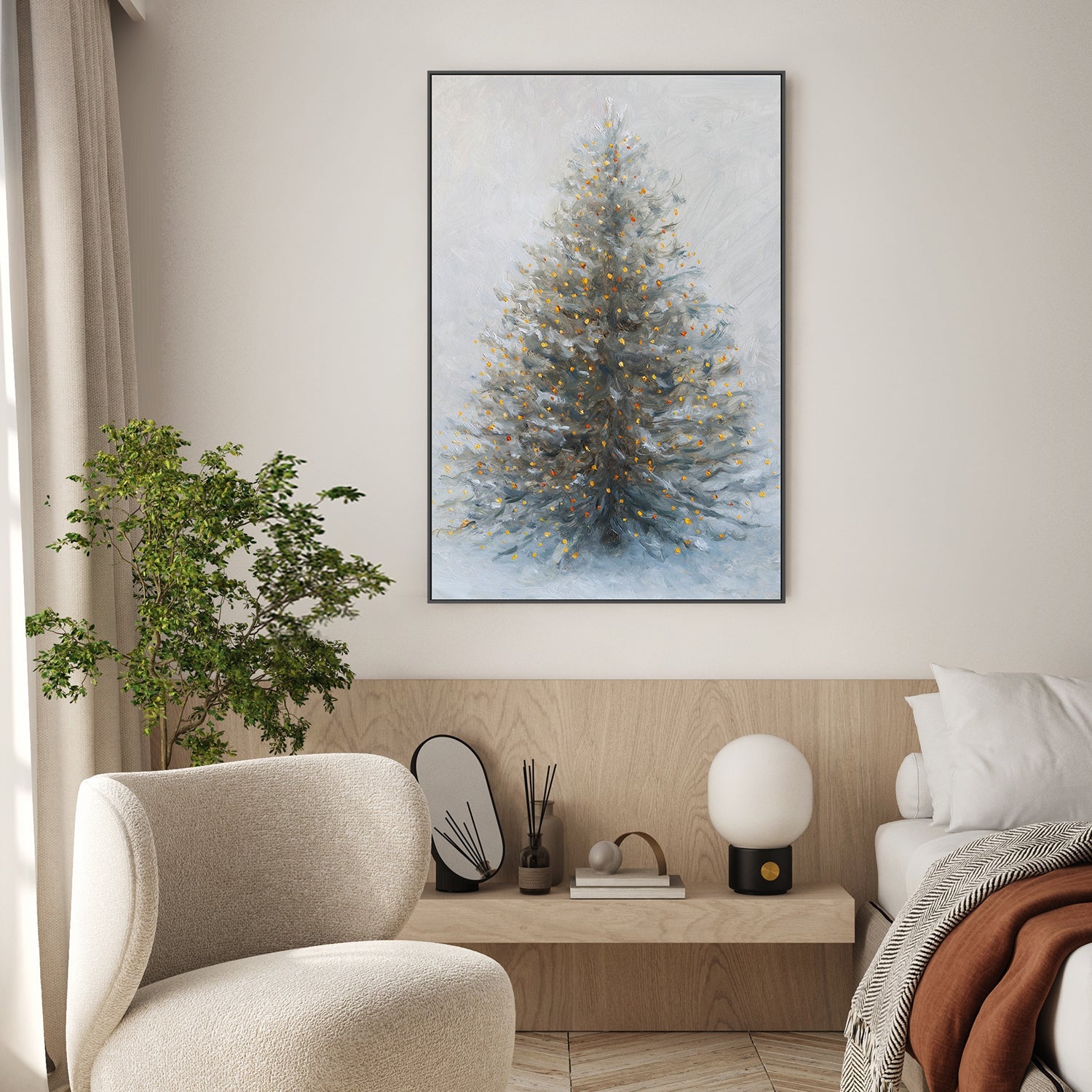 wall-art-print-canvas-poster-framed-Christmas Tree In Snow-9
