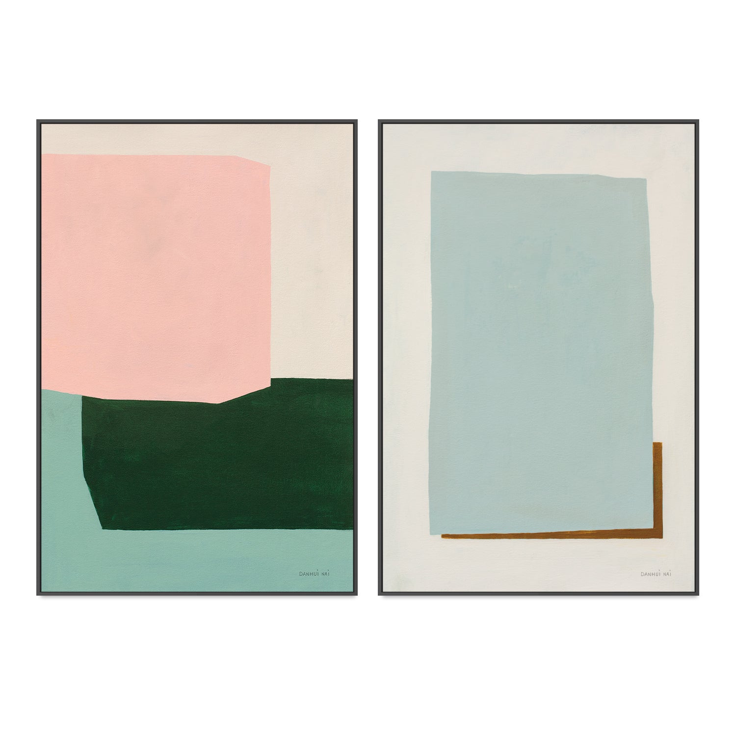 wall-art-print-canvas-poster-framed-Chroma & Solitaire, Set Of 2 , By Danhui Nai-GIOIA-WALL-ART
