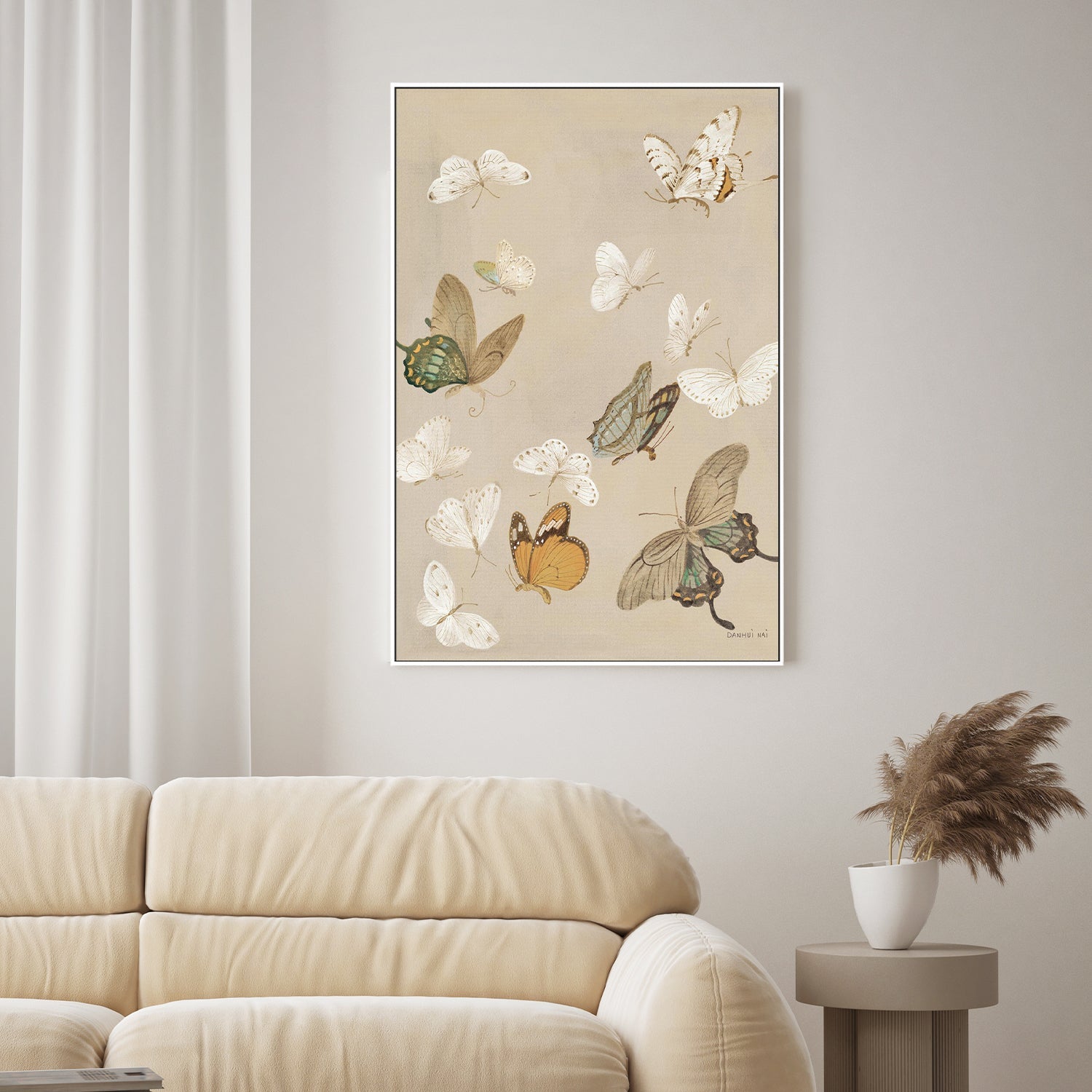 wall-art-print-canvas-poster-framed-Chrysanthemum Butterflies v2-2
