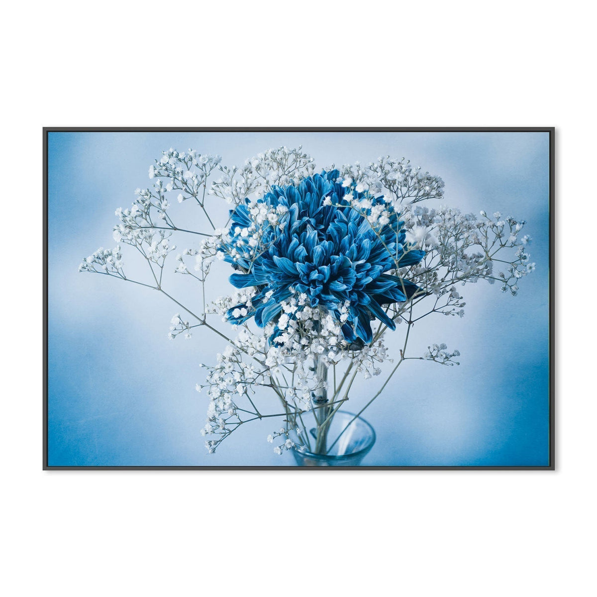 wall-art-print-canvas-poster-framed-Chrysanthemum In Blue, by Mike Kreiten-by-Plus X Studio-Gioia Wall Art