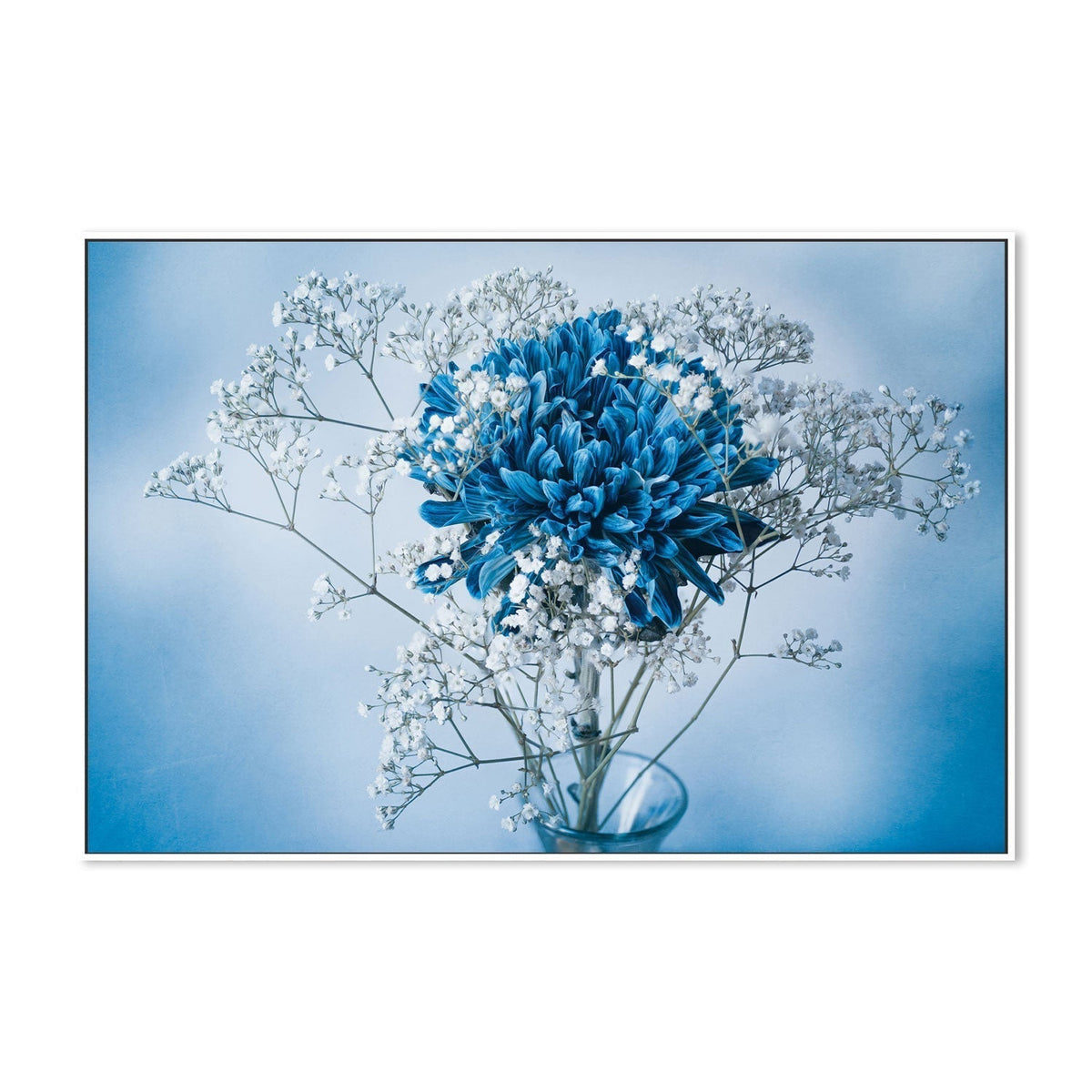 wall-art-print-canvas-poster-framed-Chrysanthemum In Blue, by Mike Kreiten-by-Plus X Studio-Gioia Wall Art