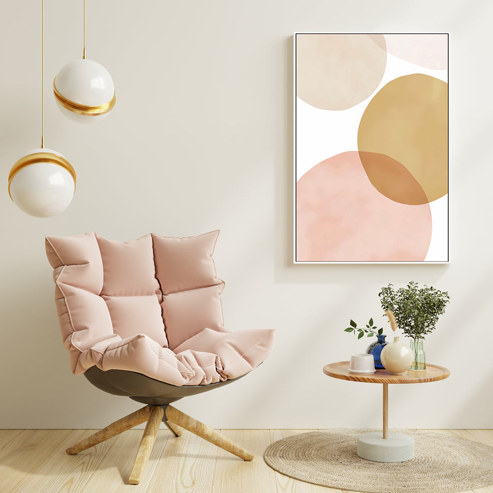 wall-art-print-canvas-poster-framed-Circles Mustard-by-Dear Musketeer Studio-Gioia Wall Art