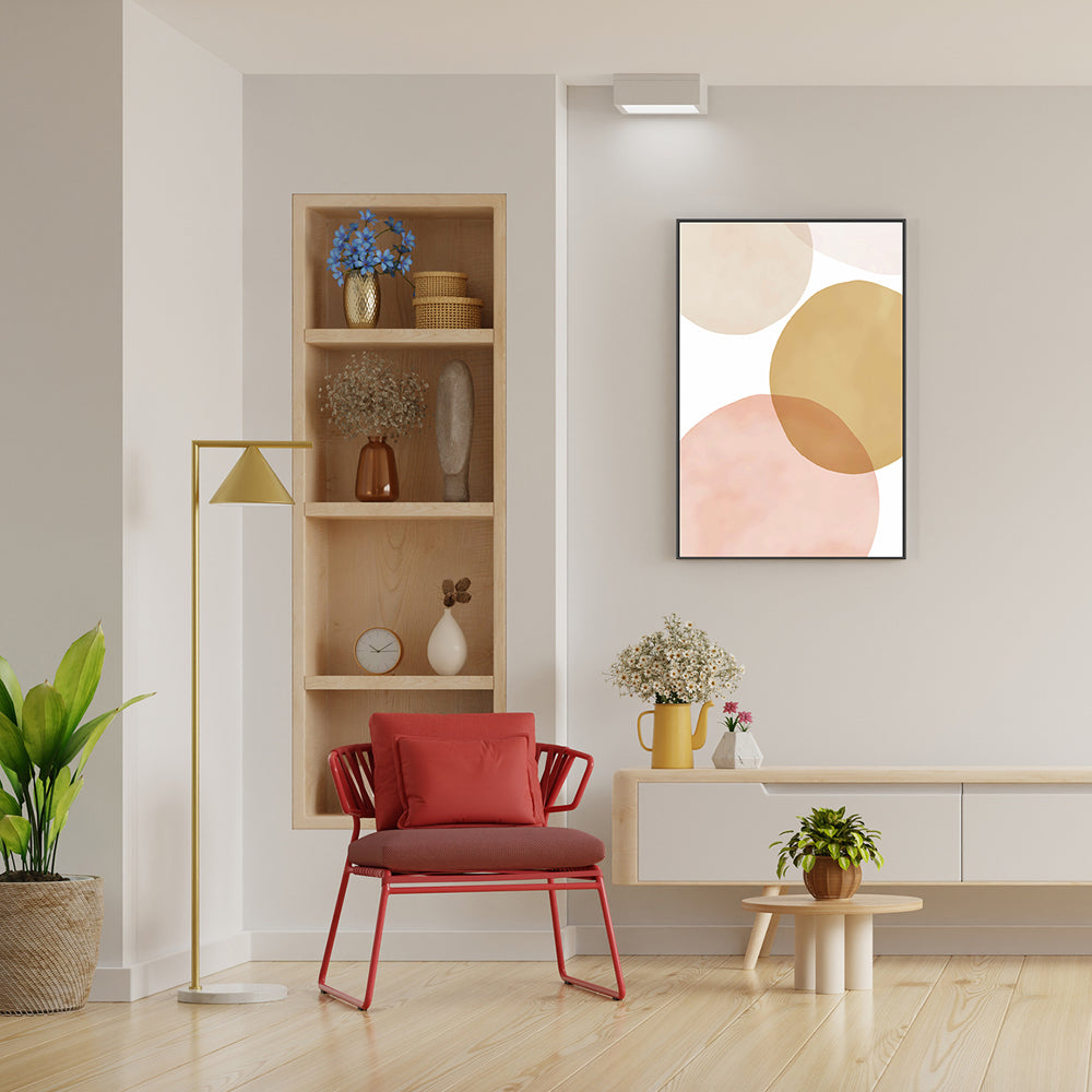 wall-art-print-canvas-poster-framed-Circles Mustard-by-Dear Musketeer Studio-Gioia Wall Art