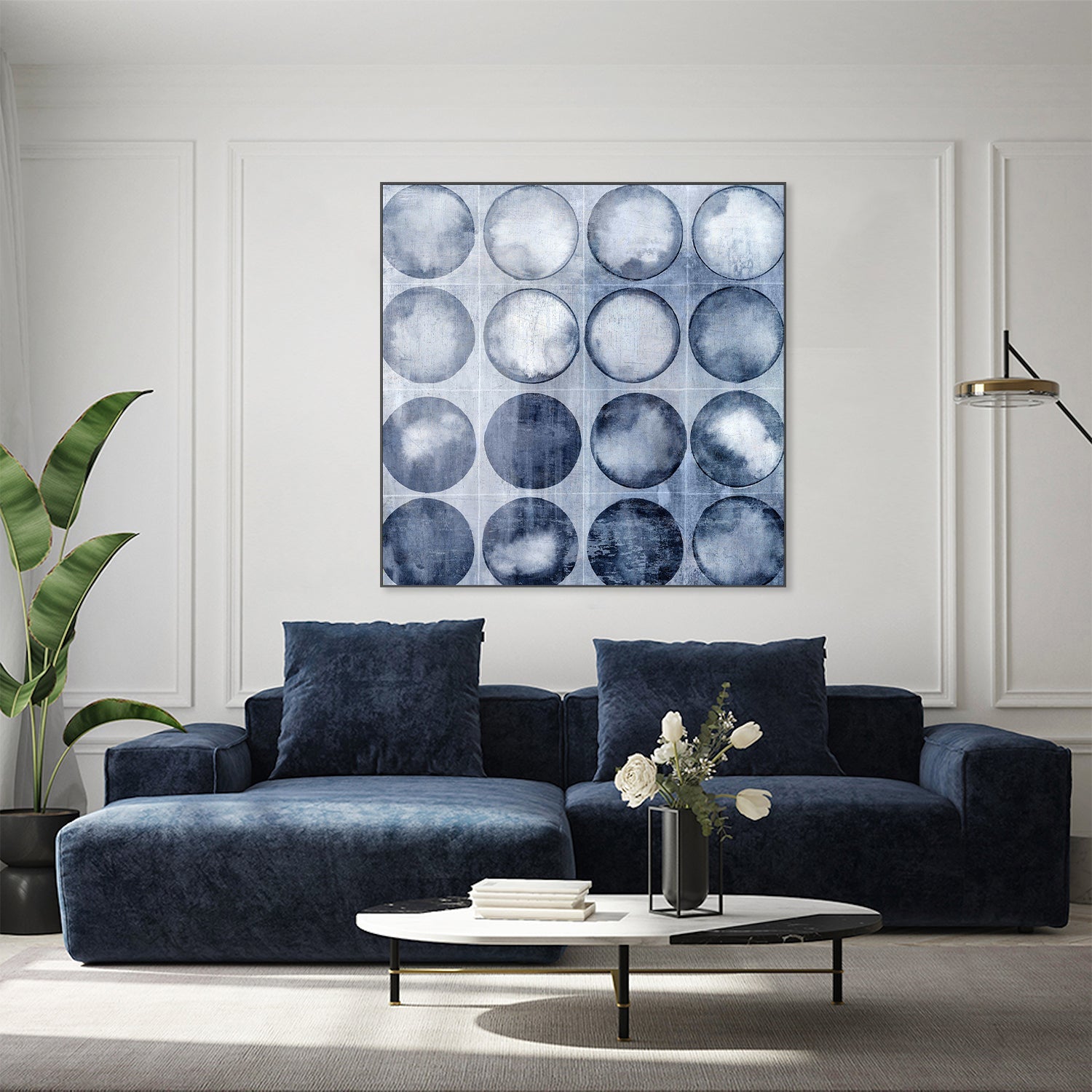 wall-art-print-canvas-poster-framed-Circles of Blue , By Emma Peal-7