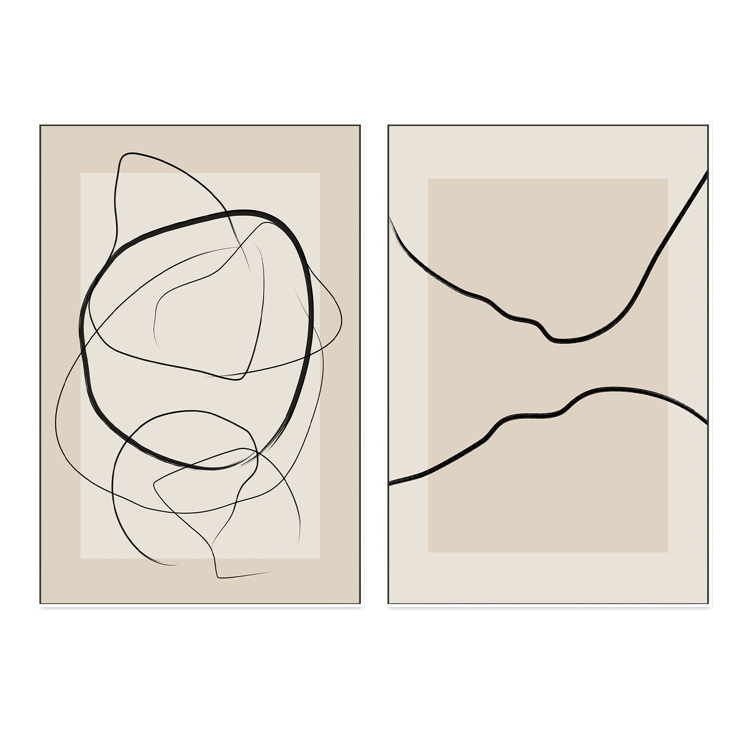 wall-art-print-canvas-poster-framed-Circular Soft Harmony, Set Of 2 , By Elena Ristova-GIOIA-WALL-ART