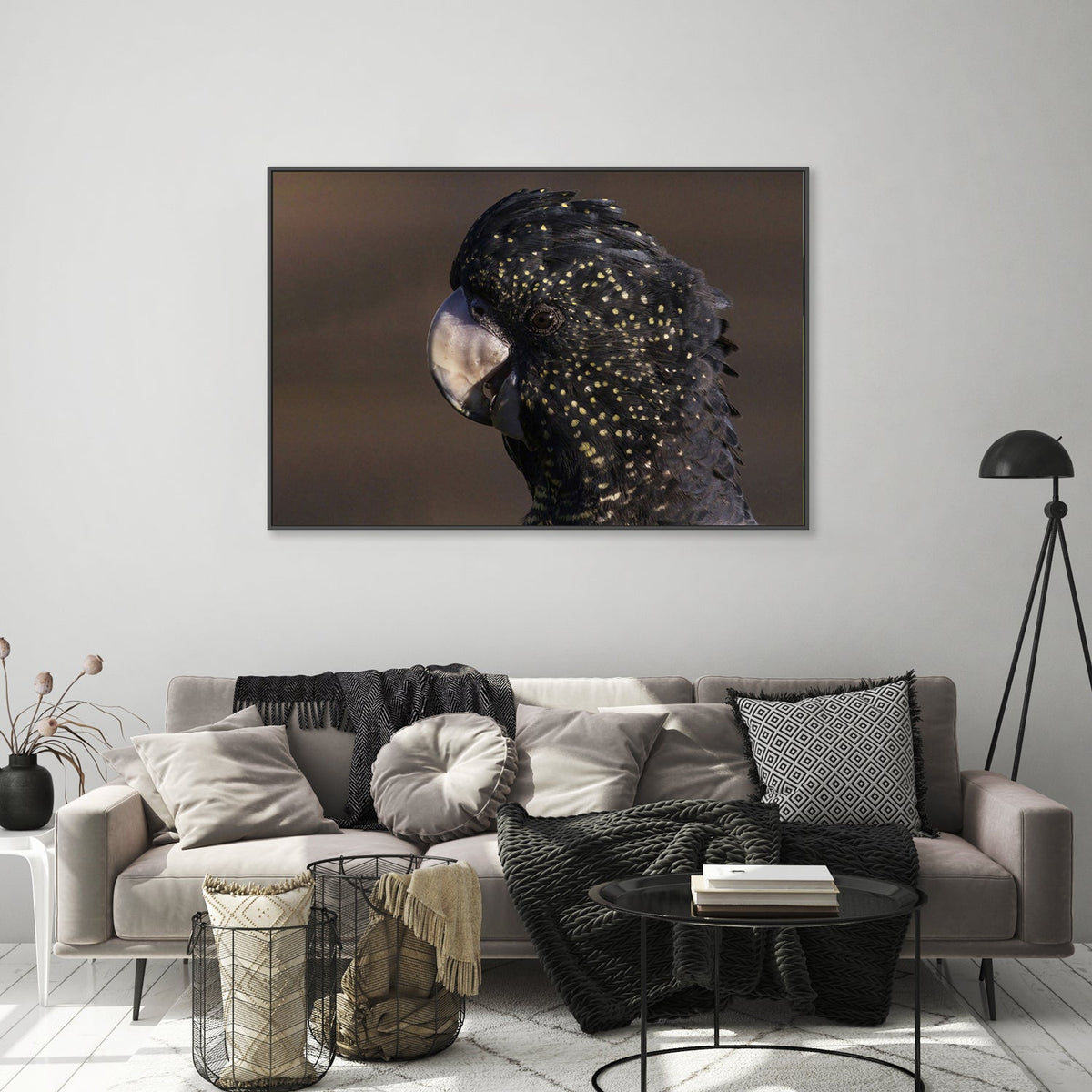 wall-art-print-canvas-poster-framed-Close Up To A Cockatoo, by Susan Moss-by-Plus X Studio-Gioia Wall Art