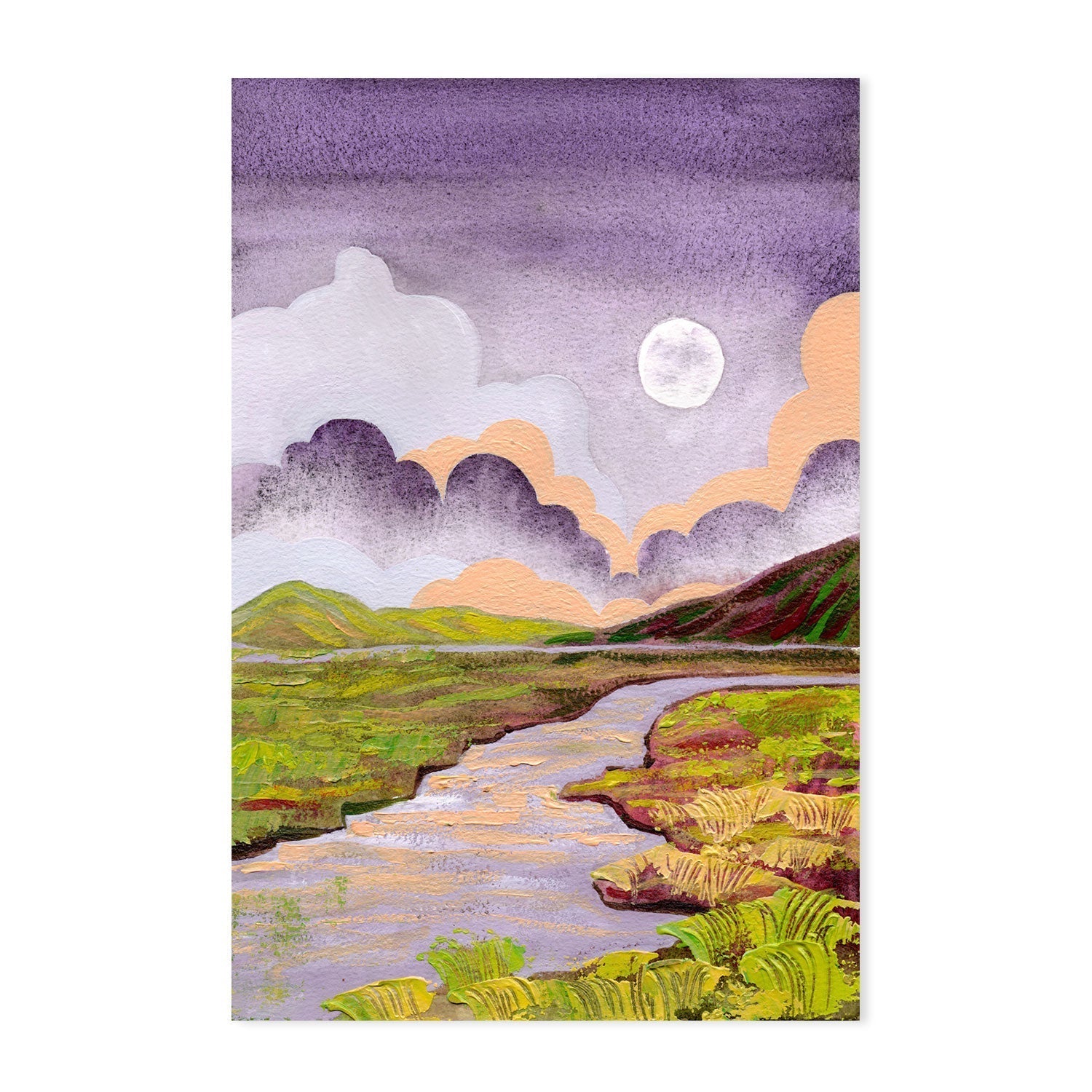 wall-art-print-canvas-poster-framed-Cloudy Moon In The River Valley-GIOIA-WALL-ART