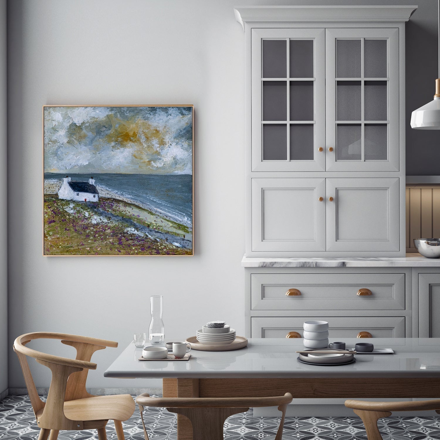 wall-art-print-canvas-poster-framed-Costal Cottage-by-Louise O'Hara-Gioia Wall Art