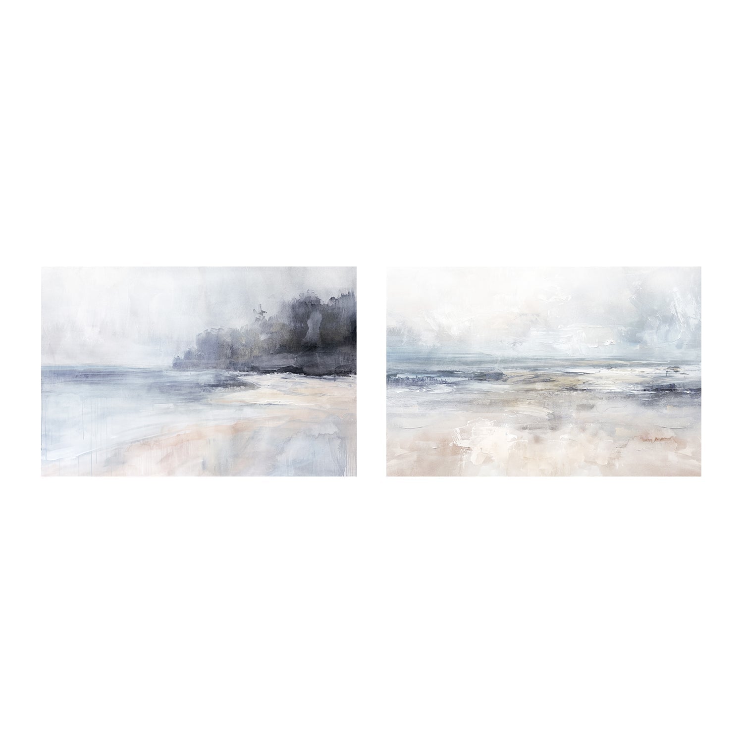wall-art-print-canvas-poster-framed-Coastal Fog, Set Of 2 , By Nina Blue , By Nina Blue-1
