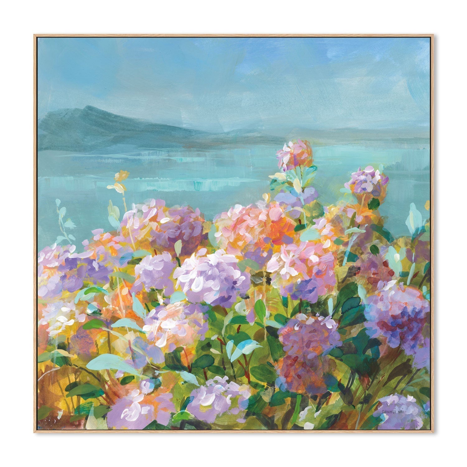 wall-art-print-canvas-poster-framed-Coastal Hydrangeas , By Danhui Nai-GIOIA-WALL-ART