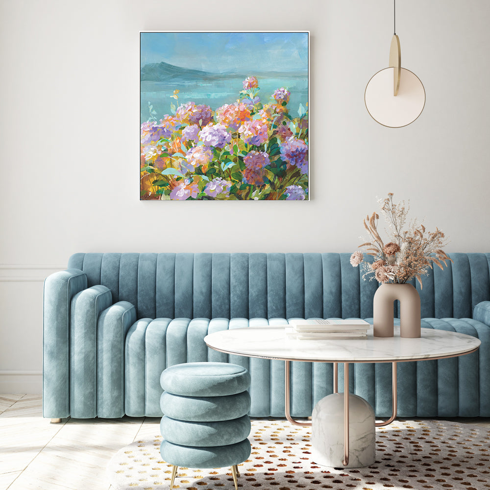 wall-art-print-canvas-poster-framed-Coastal Hydrangeas , By Danhui Nai-GIOIA-WALL-ART