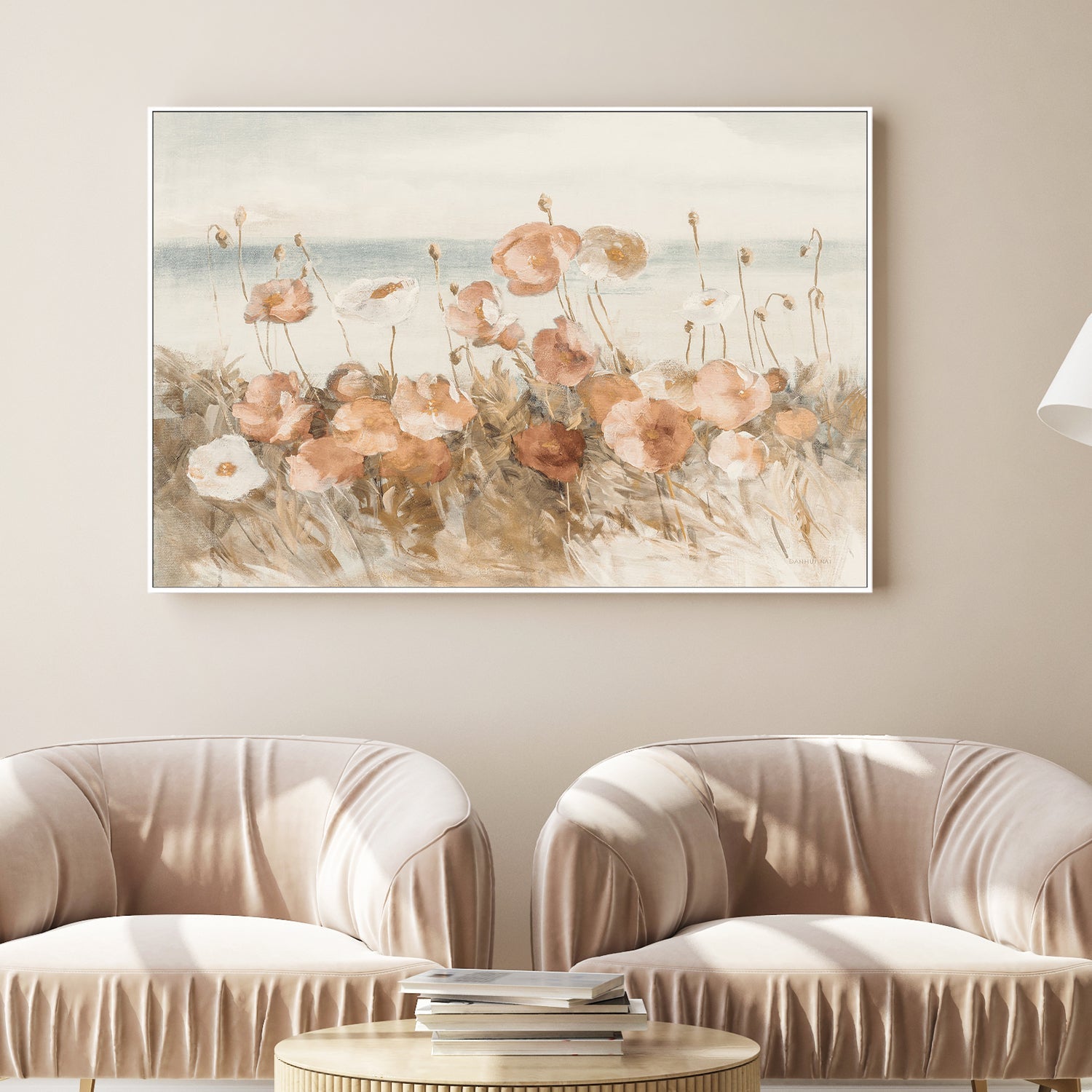 wall-art-print-canvas-poster-framed-Coastal Poppies, Brown Tones , By Danhui Nai-2