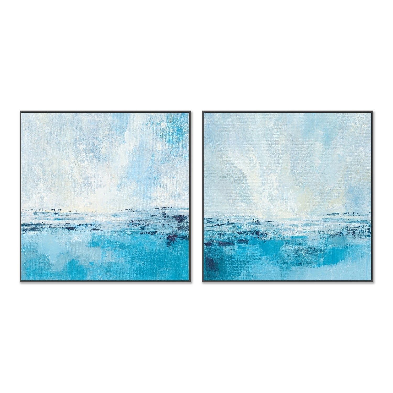 wall-art-print-canvas-poster-framed-Coastal View Aqua, Set Of 2-by-Silvia Vassileva-Gioia Wall Art