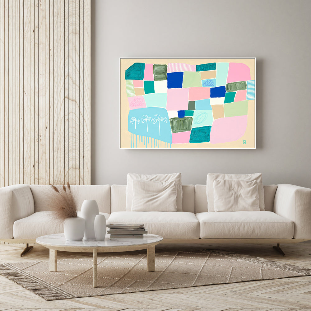 wall-art-print-canvas-poster-framed-Cobalt Seas & Palm Trees , By Poppy Key-7