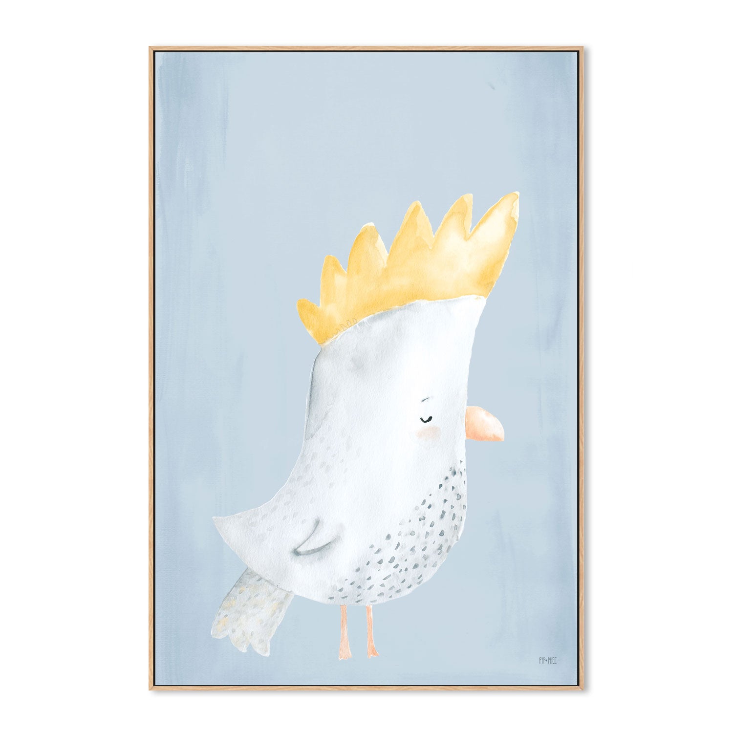 wall-art-print-canvas-poster-framed-Cockatoo Critter Print Blue , By Pip and Phee-4